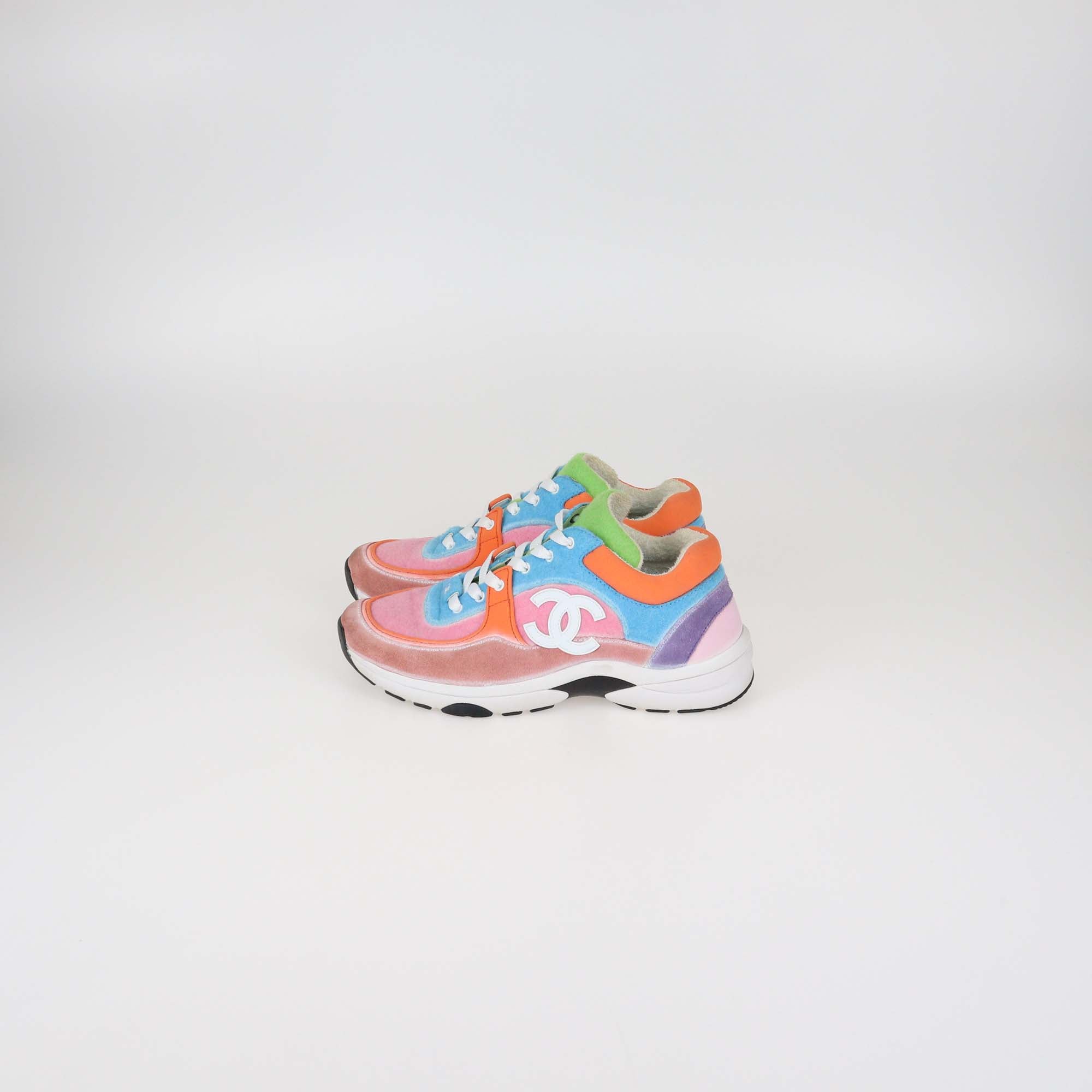 Chanel Multicolor Felt and Suede Trainer Low Top Sneaker