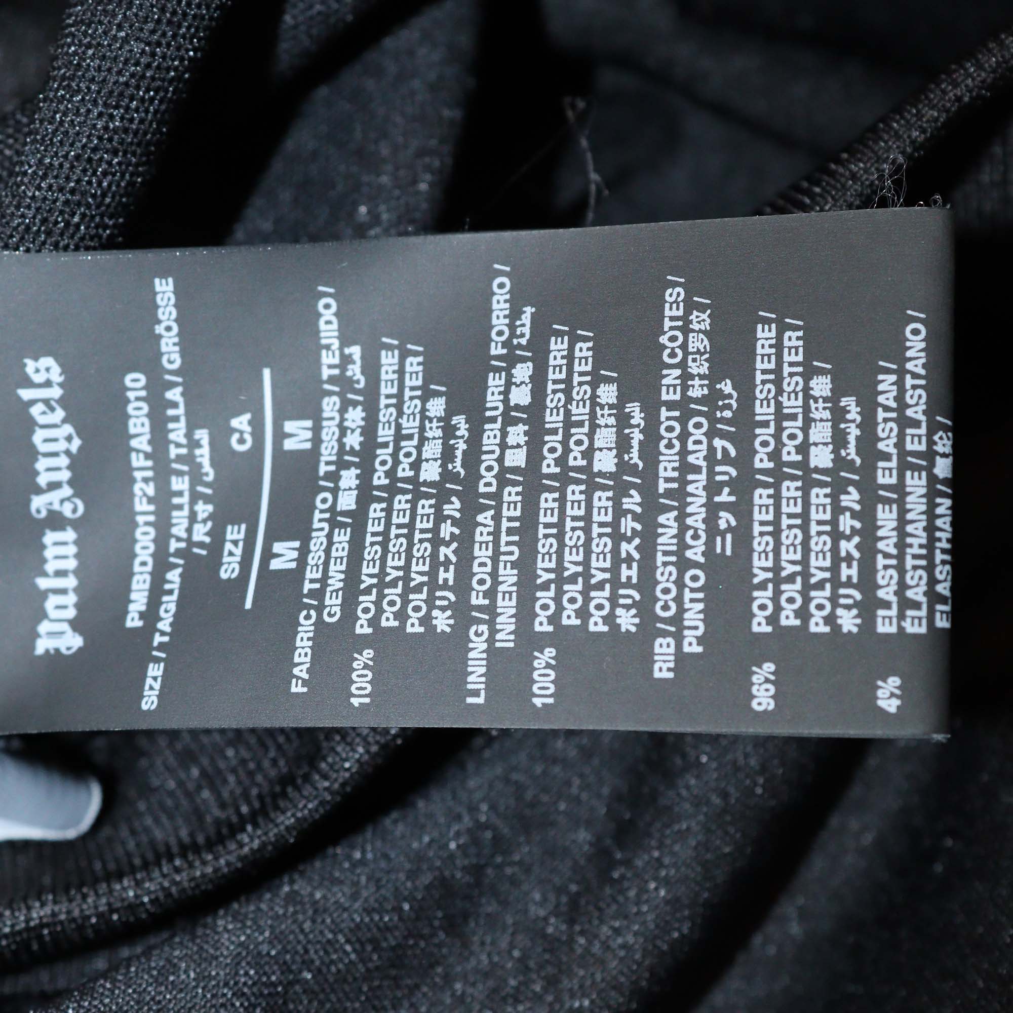 Palm Angels Black/White Nylon Classic Logo Track Jacket