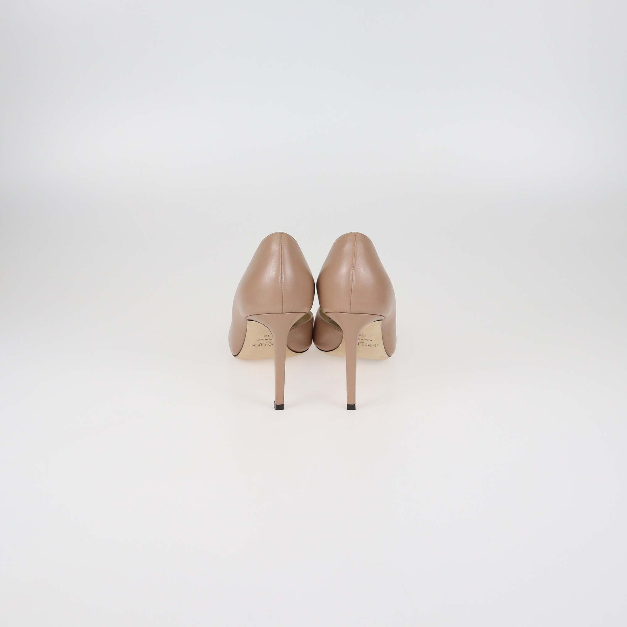 Jimmy Choo Beige Leather Sophia D'Orsay Pumps