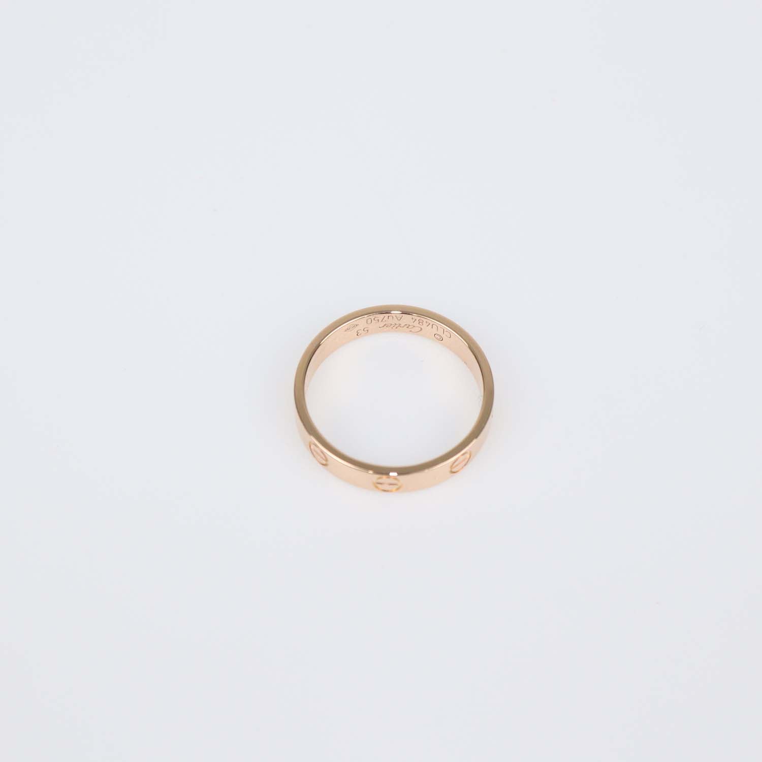 Cartier 18K Rose Gold Love Band Ring Small Model Size 53