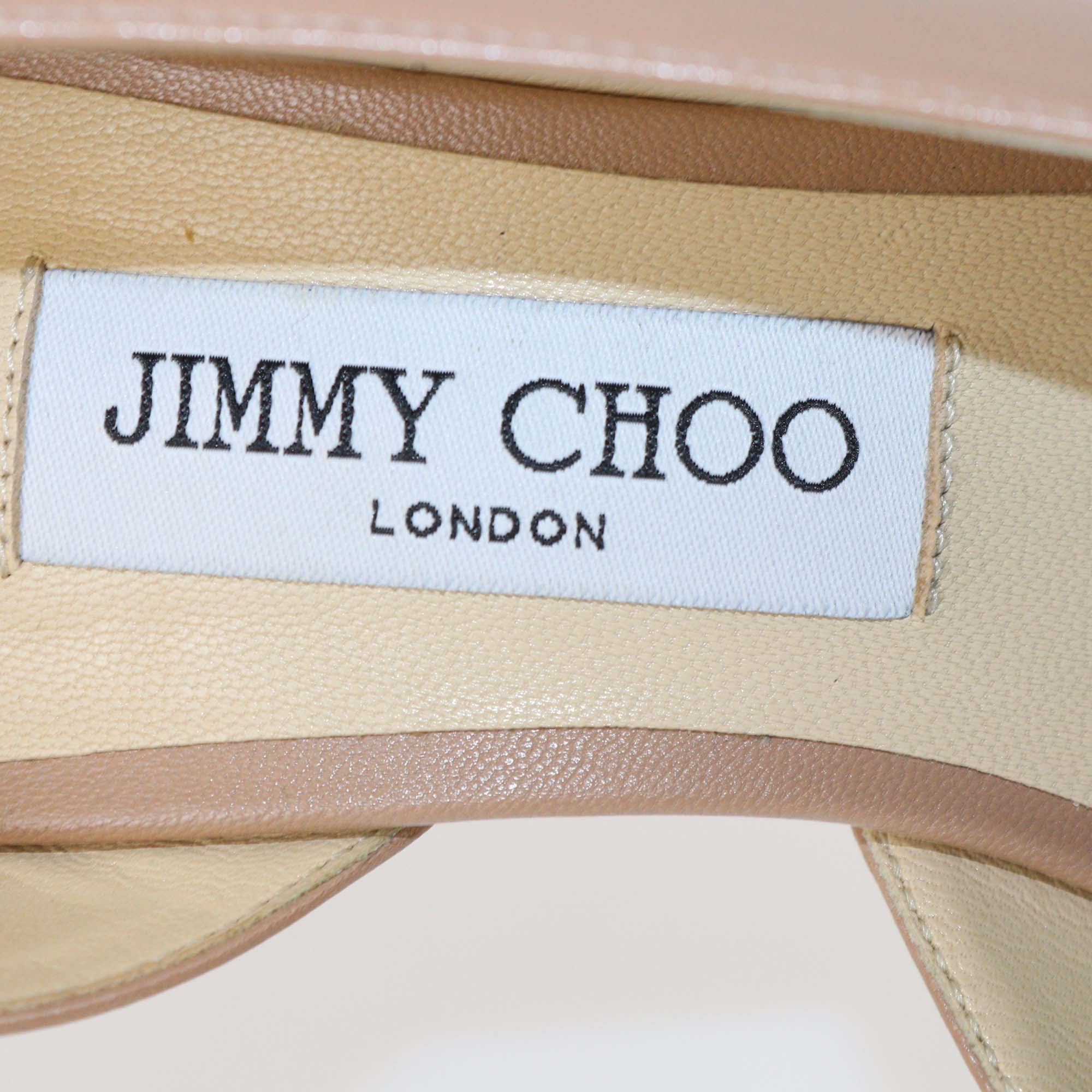 Jimmy Choo Beige Leather Sophia D'Orsay Pumps