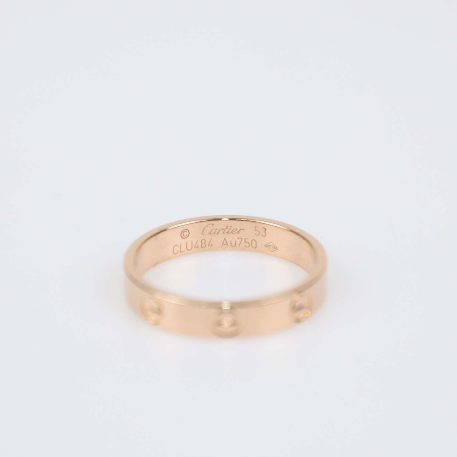 Cartier 18K Rose Gold Love Band Ring Small Model Size 53
