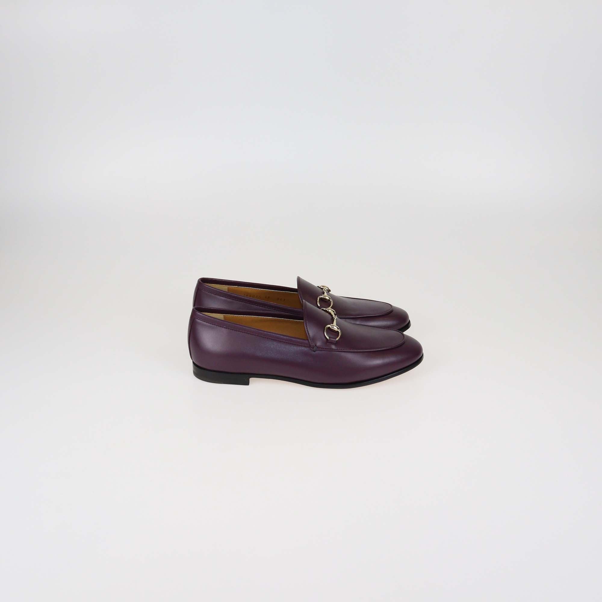Gucci Dark Purple Suede Jordaan Moccasins