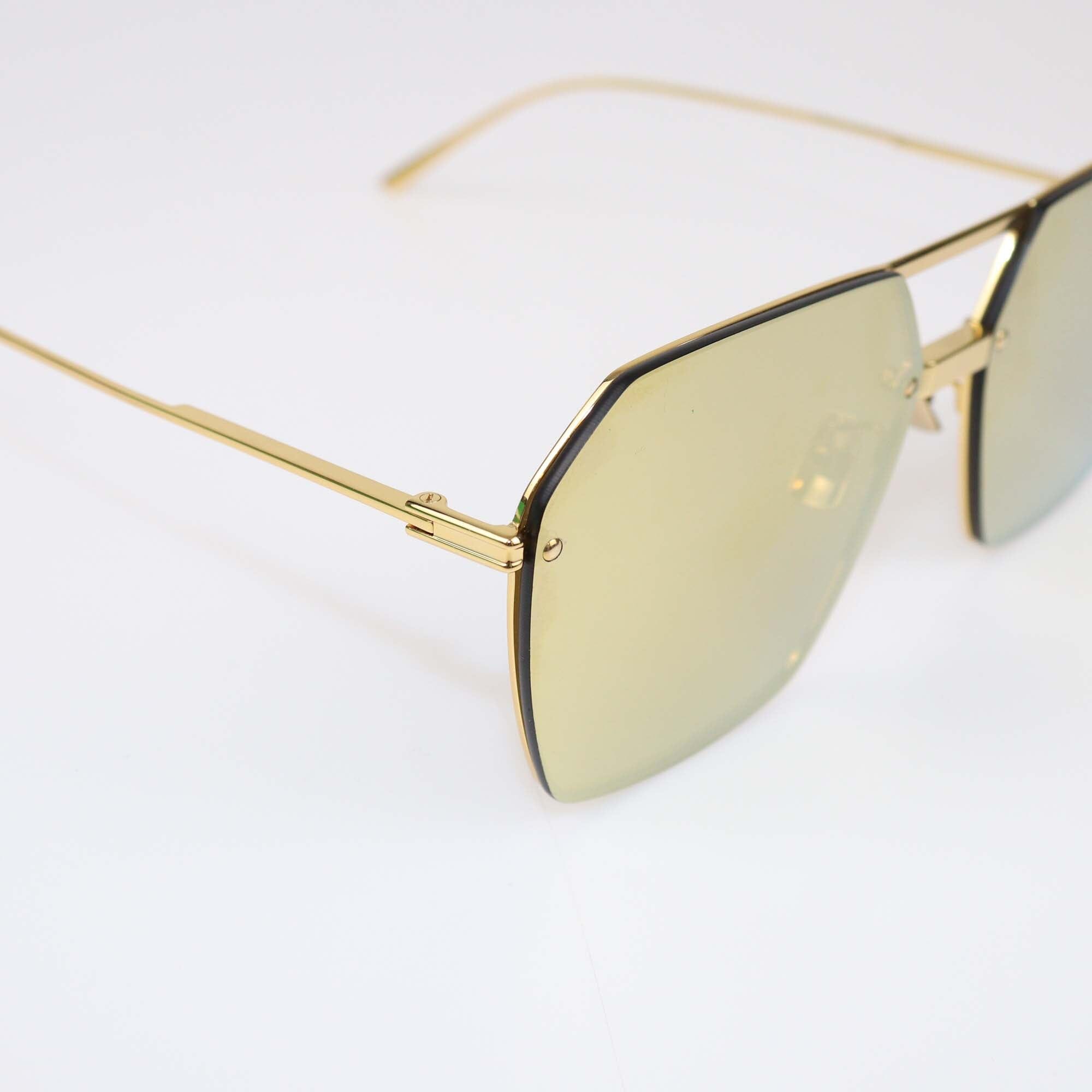 Bottega Veneta Gold Mirror Geometric Sunglasses Womens Bottega Veneta