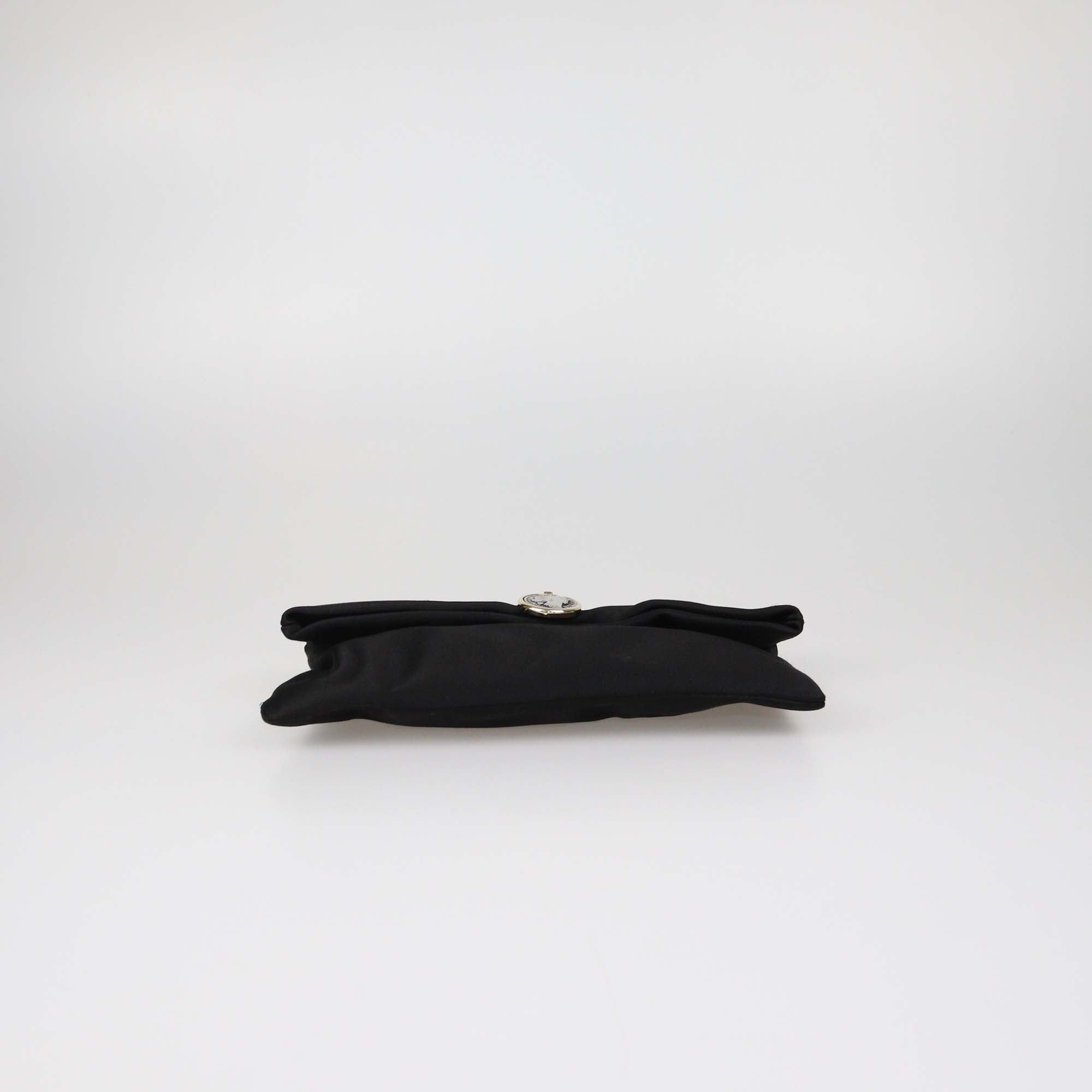 Bvlgari Black Satin Monete Clutch