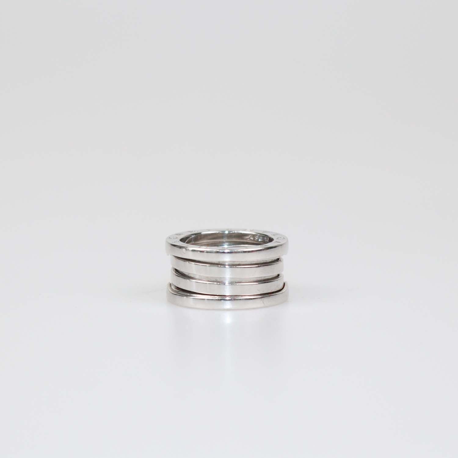 Bvlgari 18K White Gold B.Zero1 Three Band Ring Size 49
