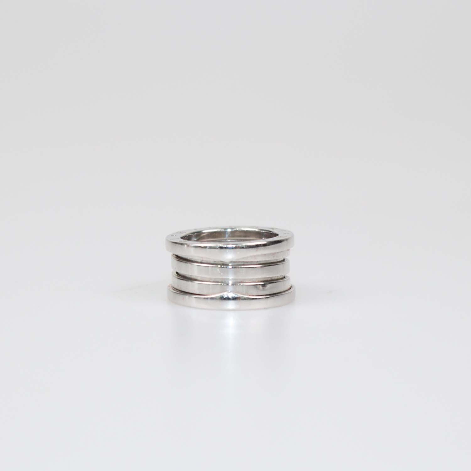 Bvlgari 18K White Gold B.Zero1 Three Band Ring Size 49