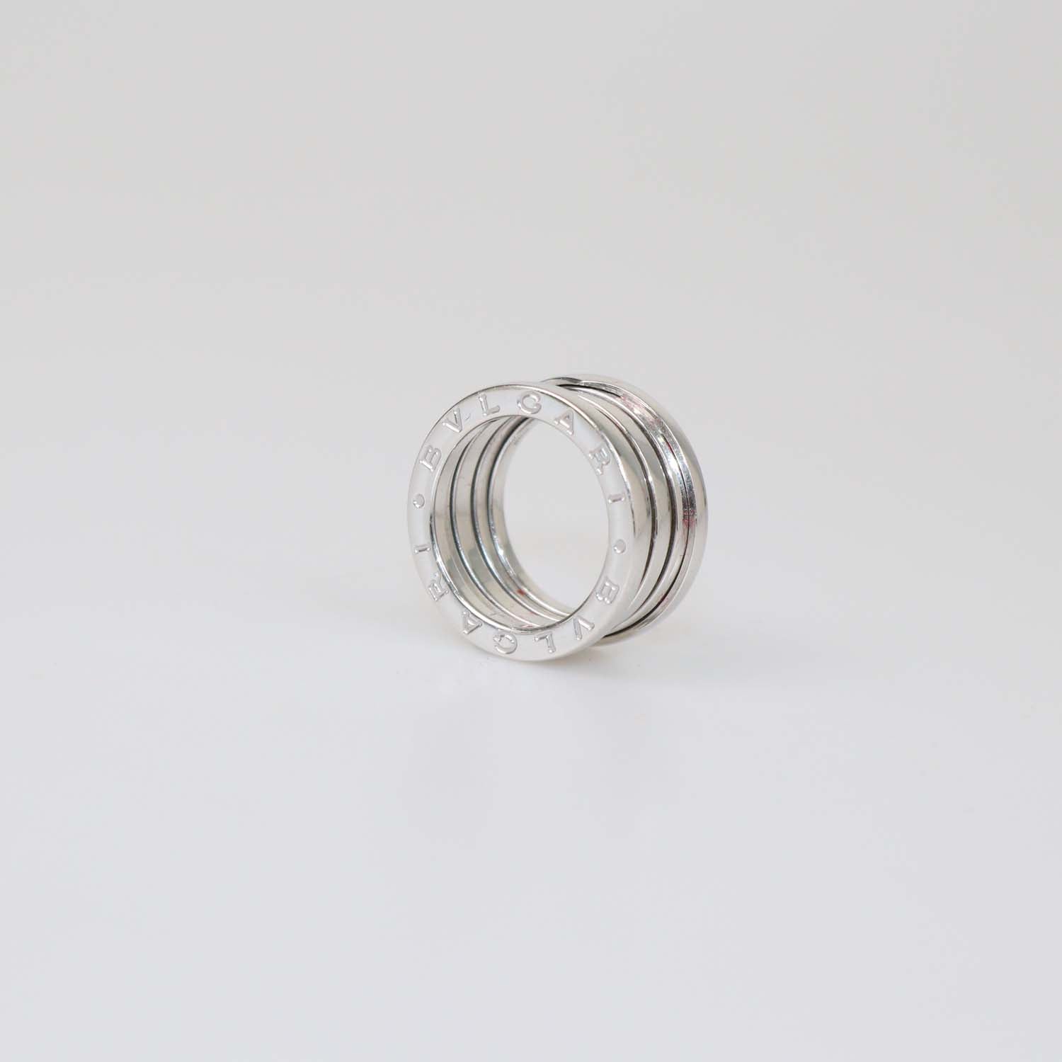 Bvlgari 18K White Gold B.Zero1 Three Band Ring Size 49