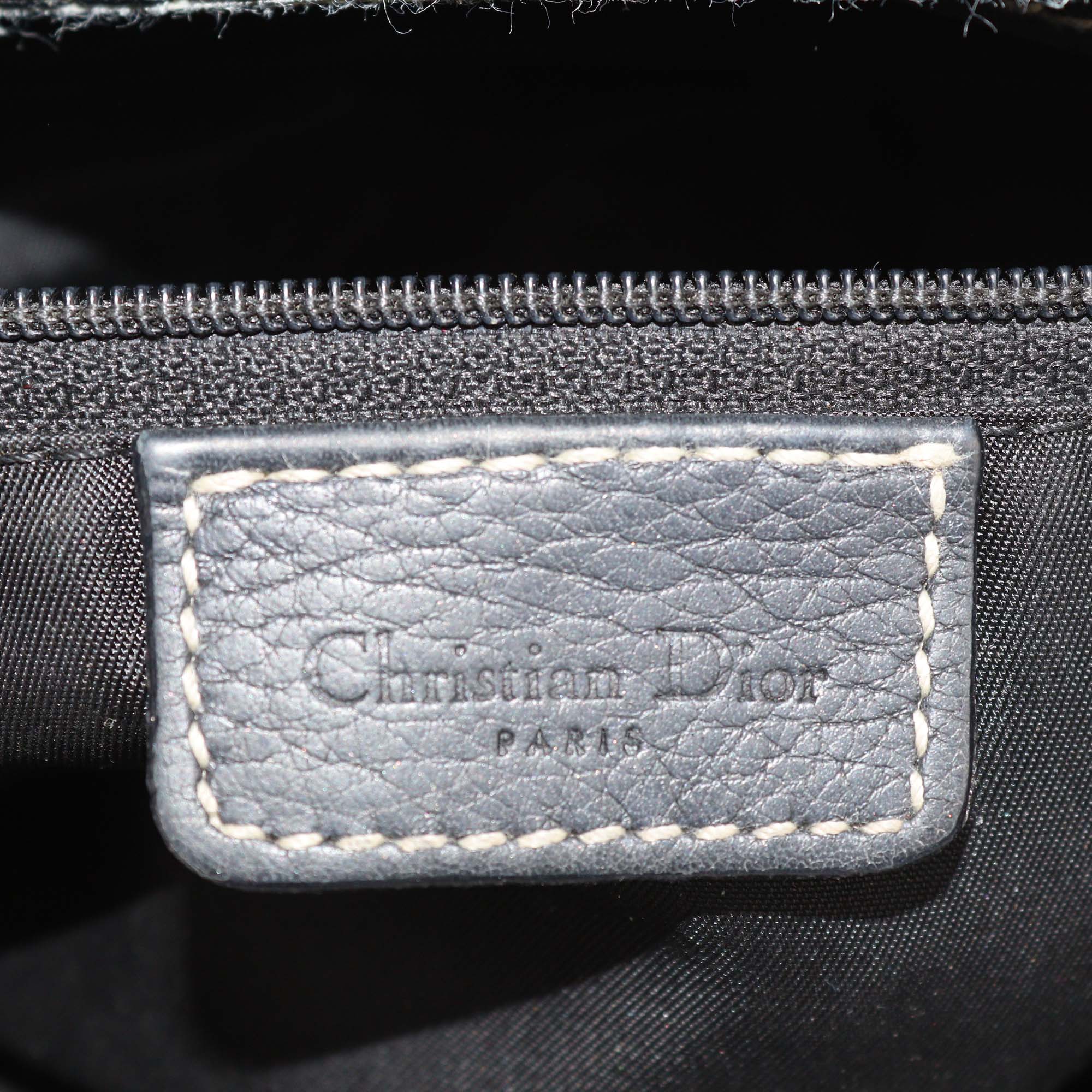 Christian Dior Black Leather Saddle Bag