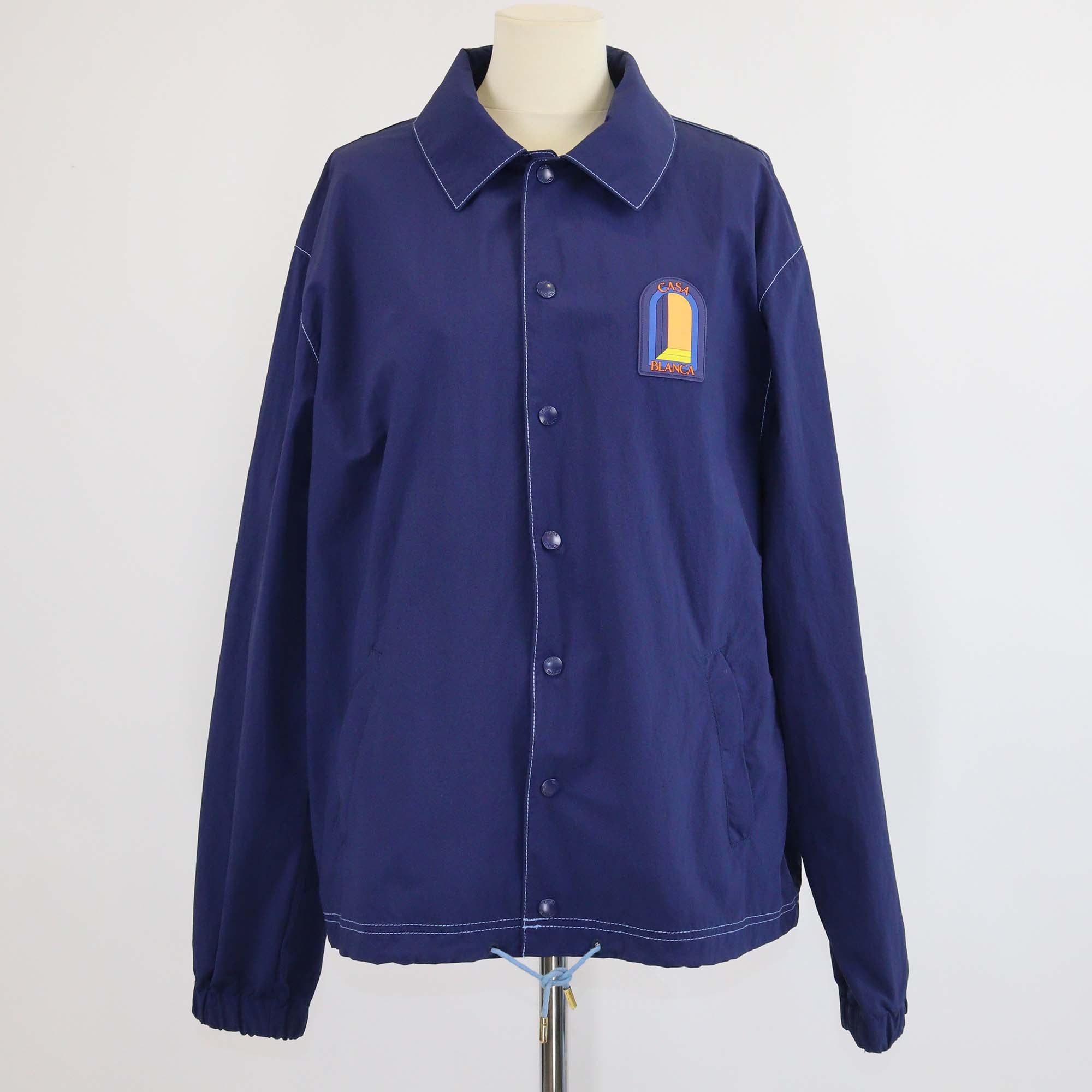Casablanca Dark Blue Nylon L'Anchre De Nuit Patch Coach Jacket