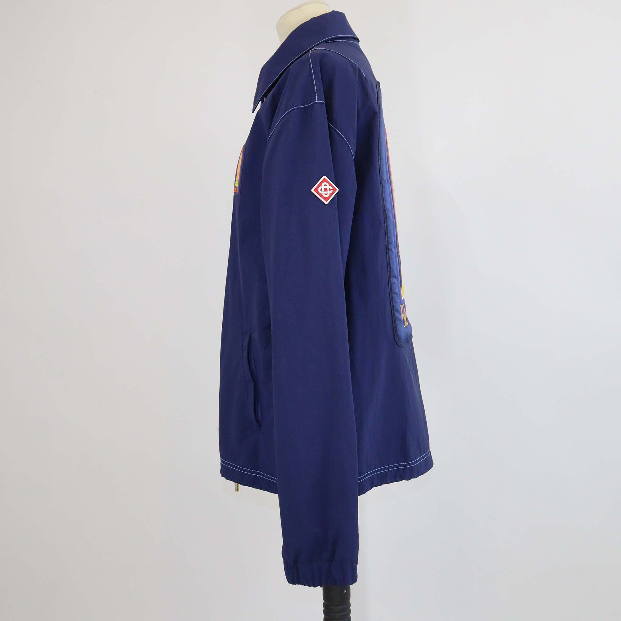 Casablanca Dark Blue Nylon L'Anchre De Nuit Patch Coach Jacket