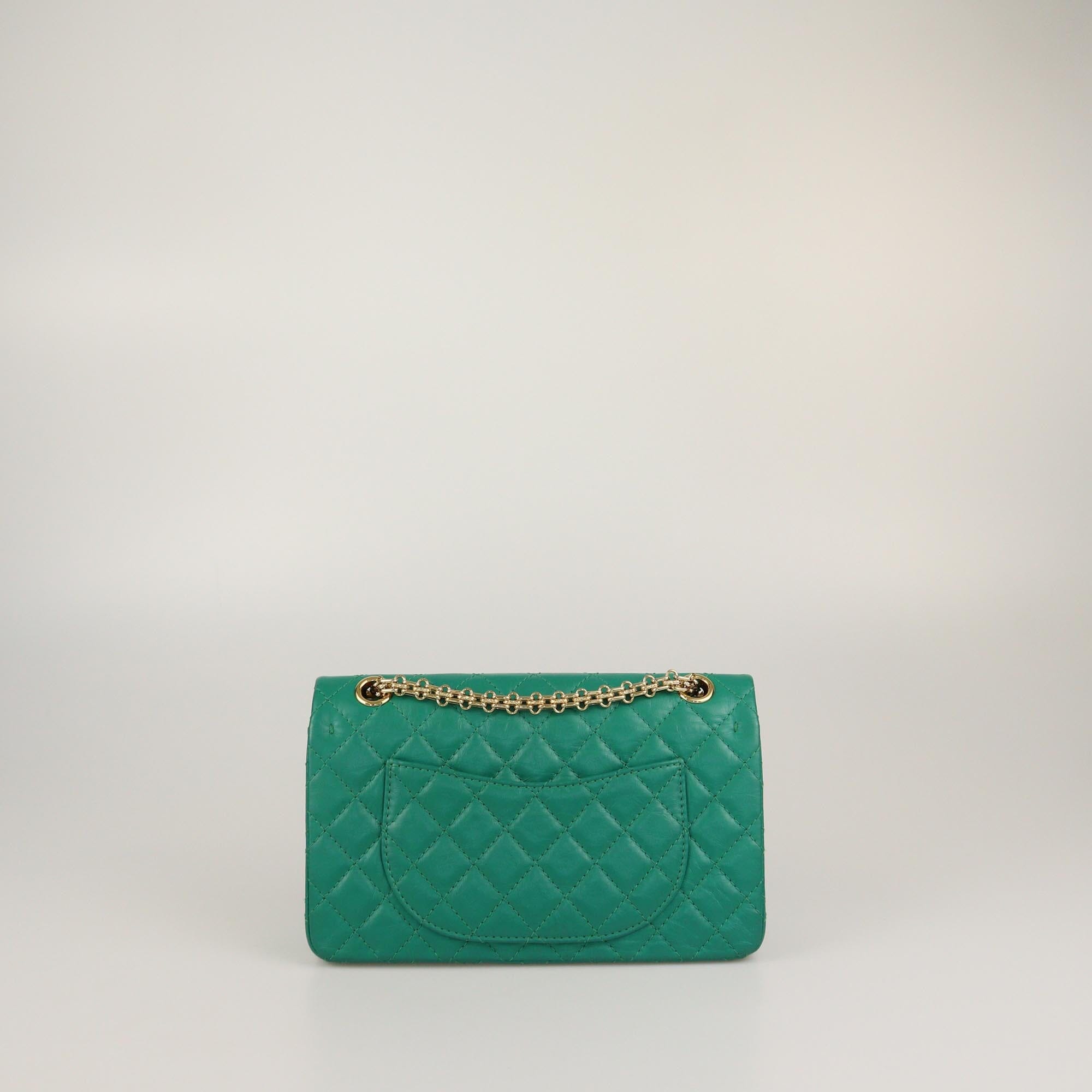 Chanel Green Quilted Aged 225 Reissue 2.55 Flap Bag Womens Chanel