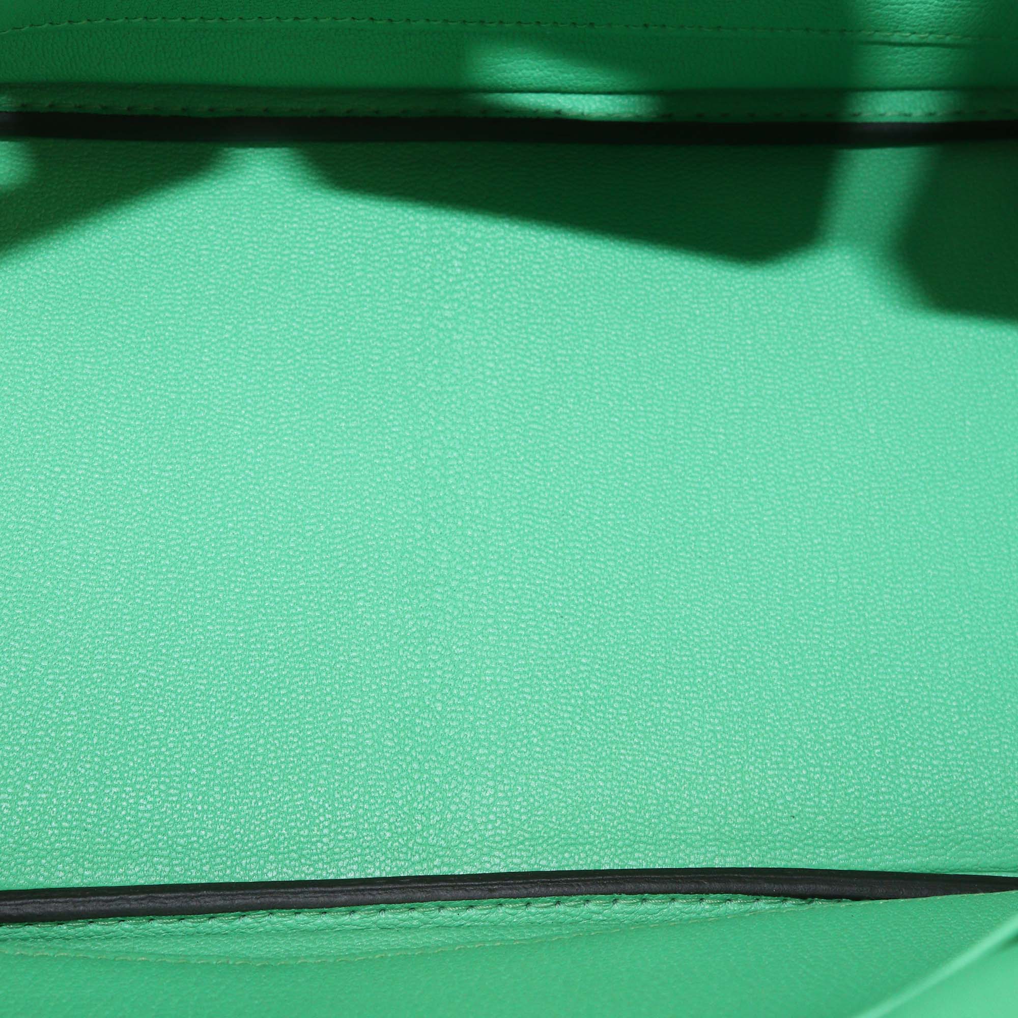 Hermes Vert Comic Togo Leather Palladium Hardware Birkin 25 Bag