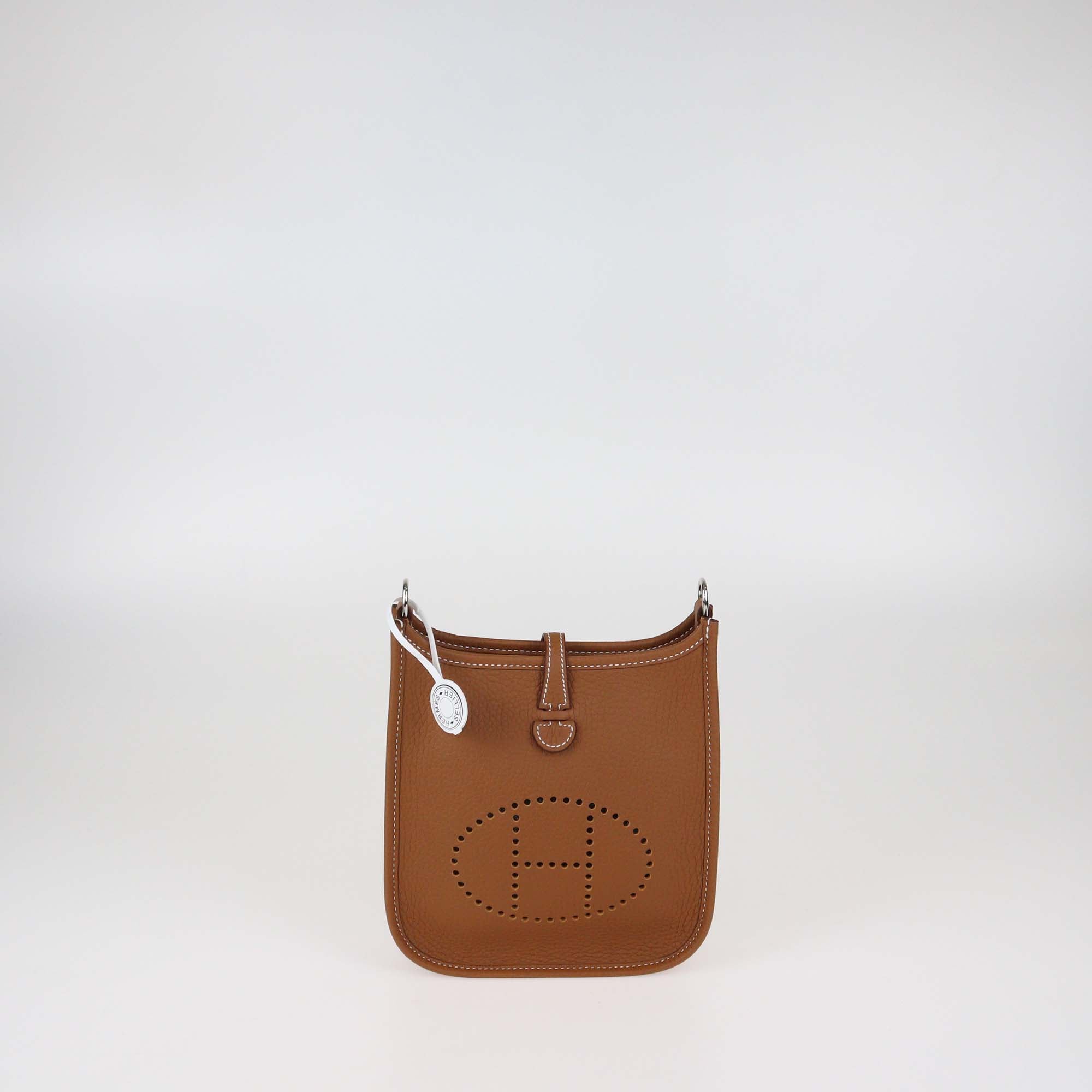 Hermes Gold Clemence Leather Evelyne TPM Bag