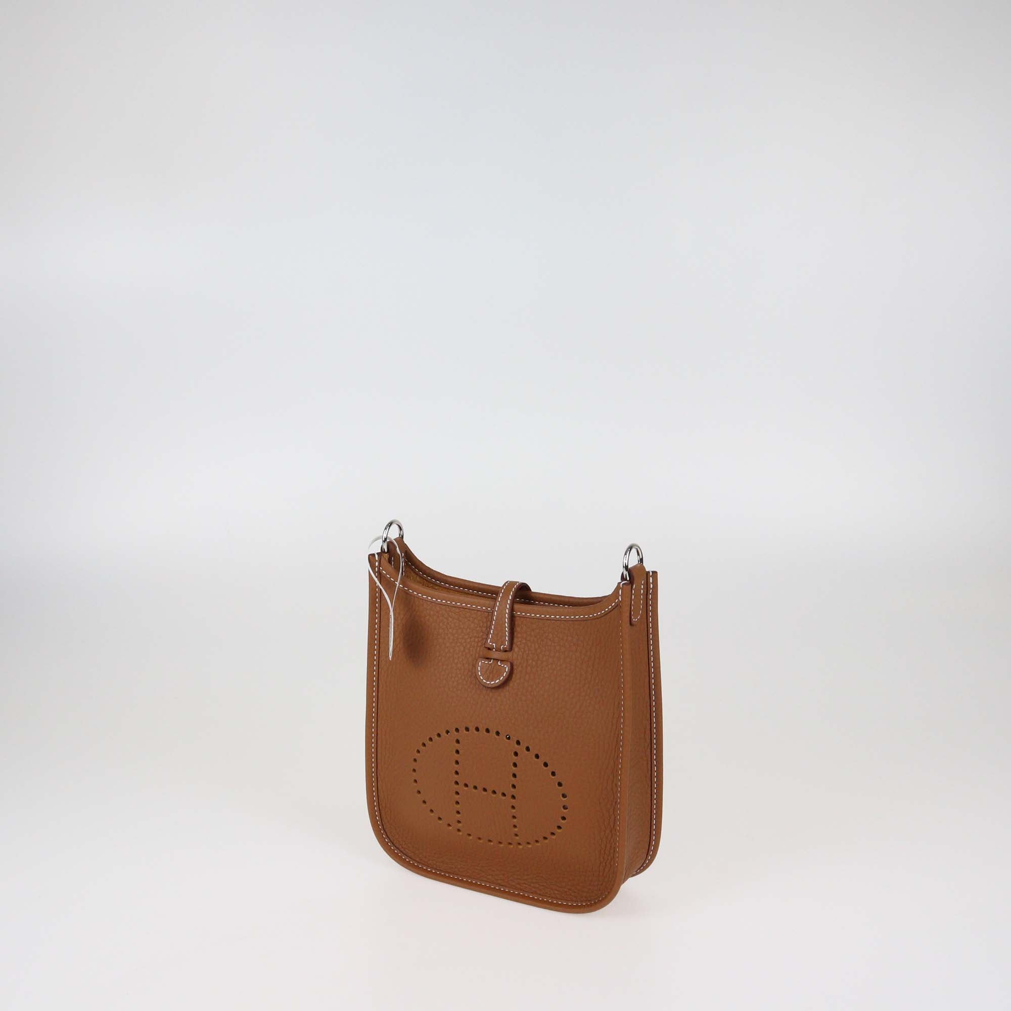 Hermes Gold Clemence Leather Evelyne TPM Bag