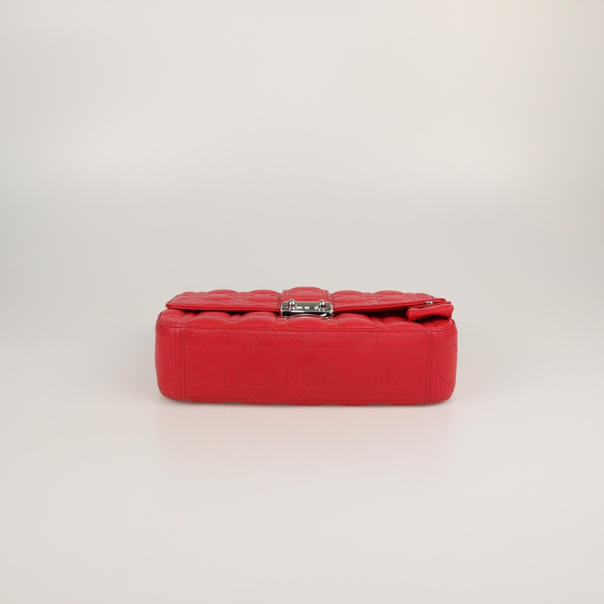 Christian Dior Red Cannage Medium Miss Dior Flap Bag Womens Christian Dior