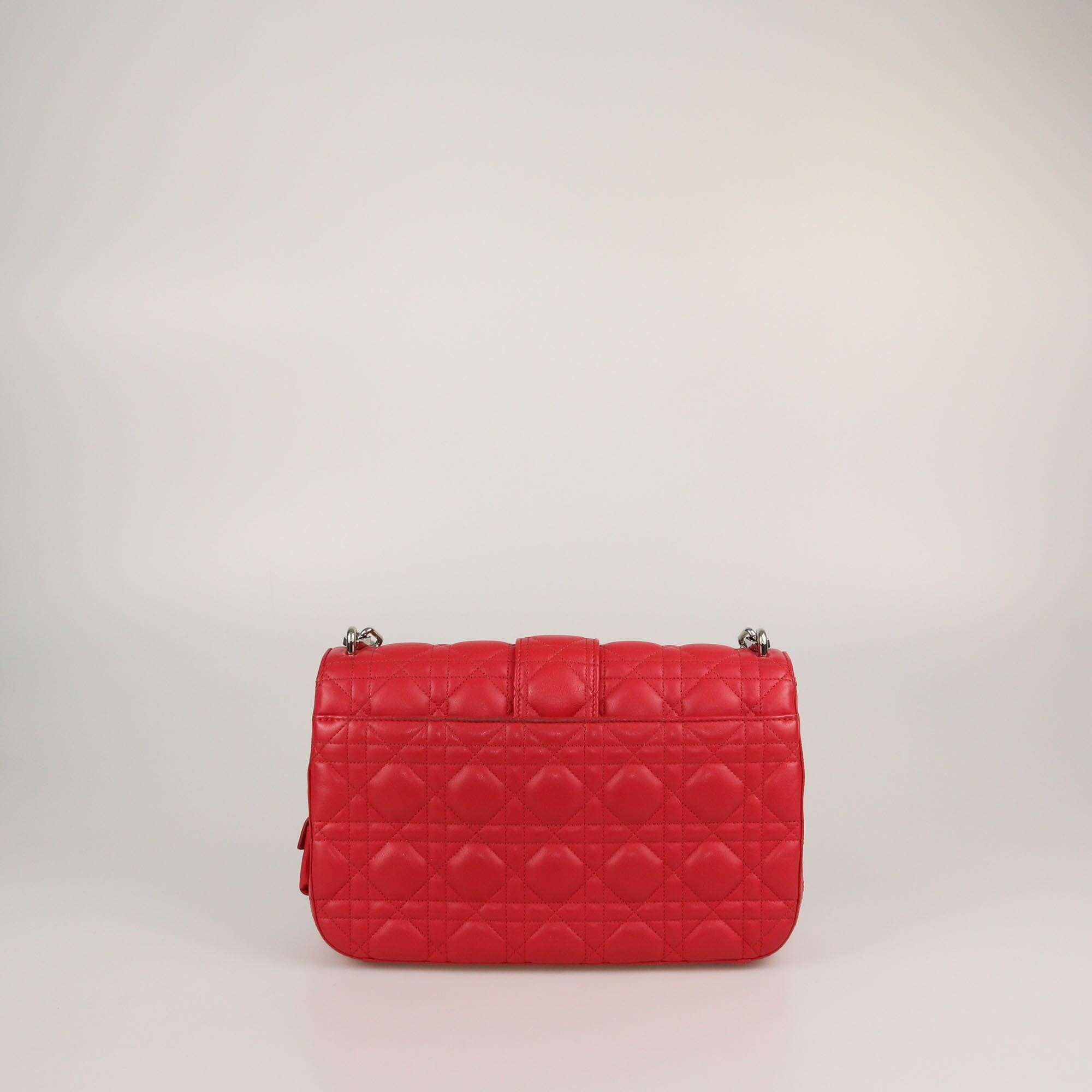 Christian Dior Red Cannage Medium Miss Dior Flap Bag Womens Christian Dior