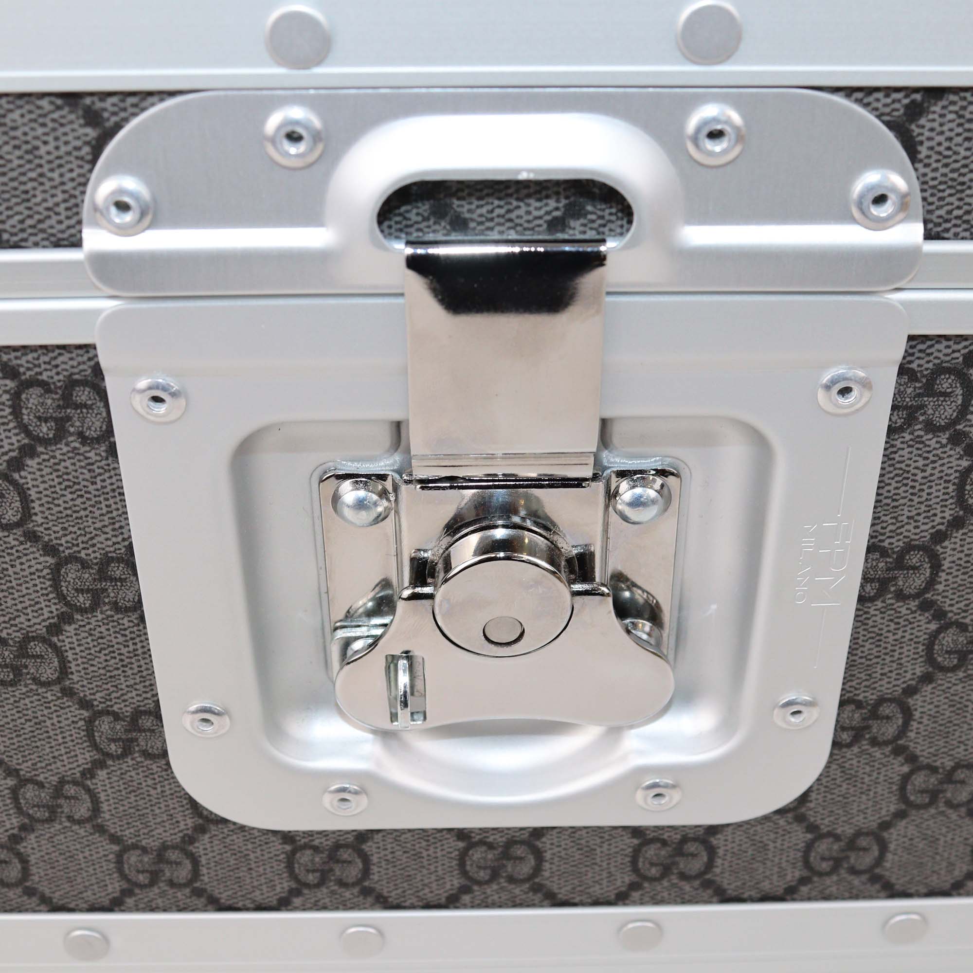 Gucci Brown/Silver GG Supreme Canvas and Aluminum Vanity Beauty Case