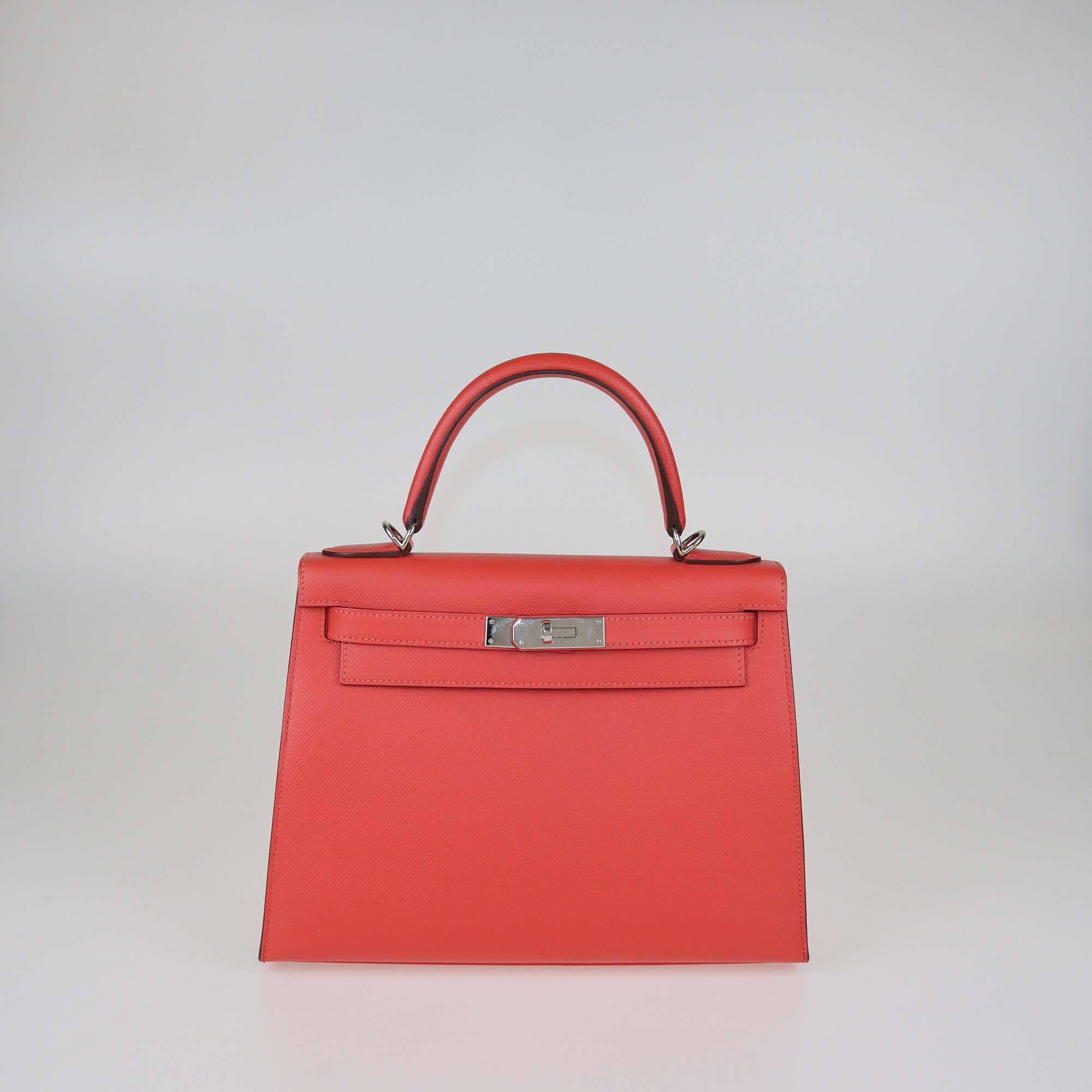 Hermes Rose Jaipur Epsom Leather Palladium hardware Kelly Sellier 28 Bag