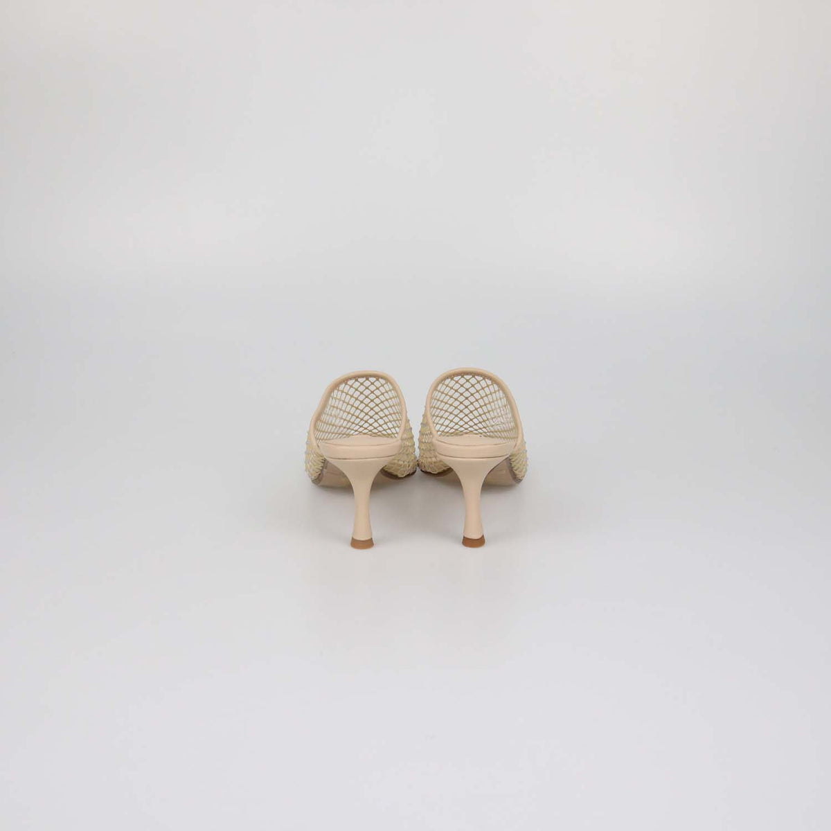 Senso Beige Mesh Crystal Pam Mules