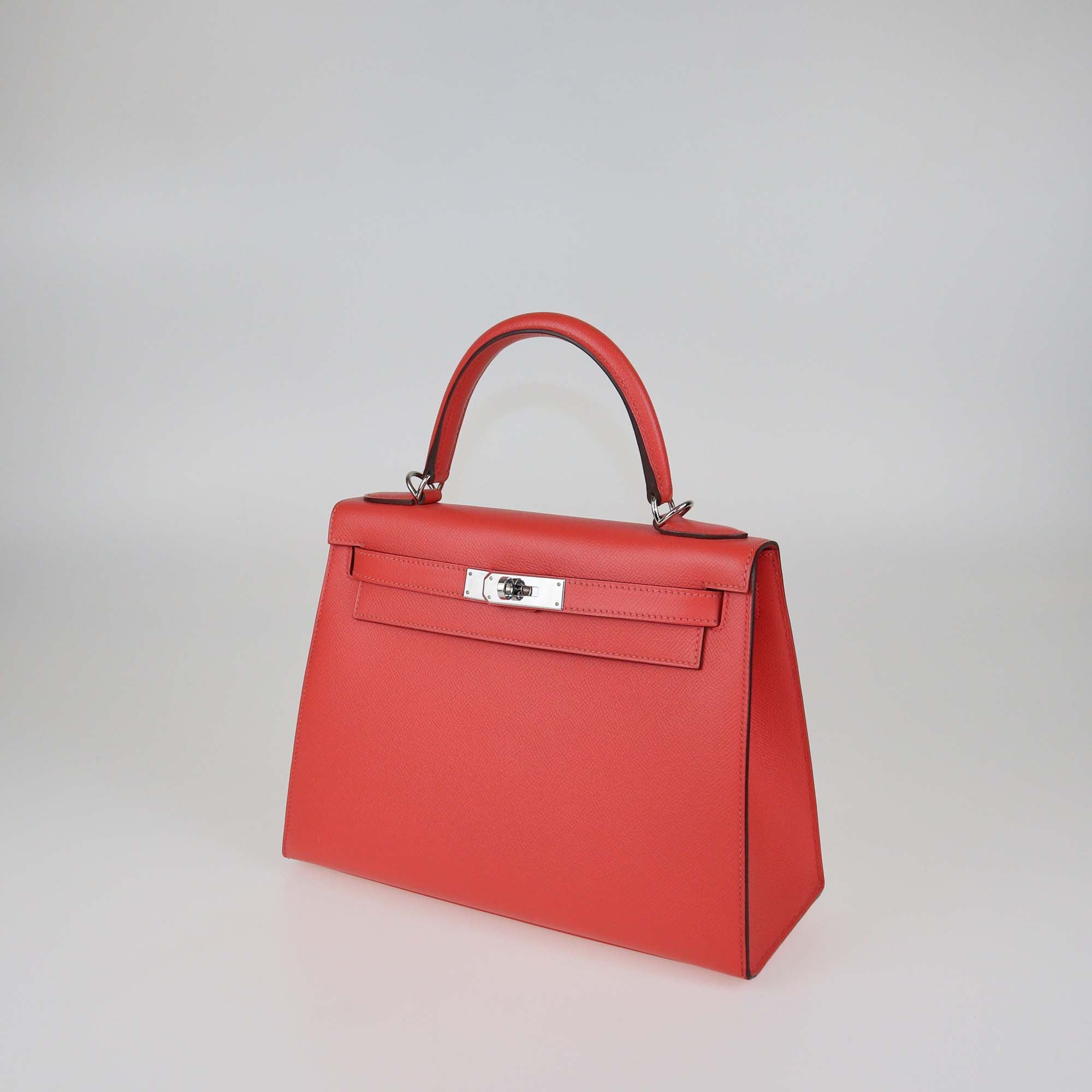 Hermes Rose Jaipur Epsom Leather Palladium hardware Kelly Sellier 28 Bag