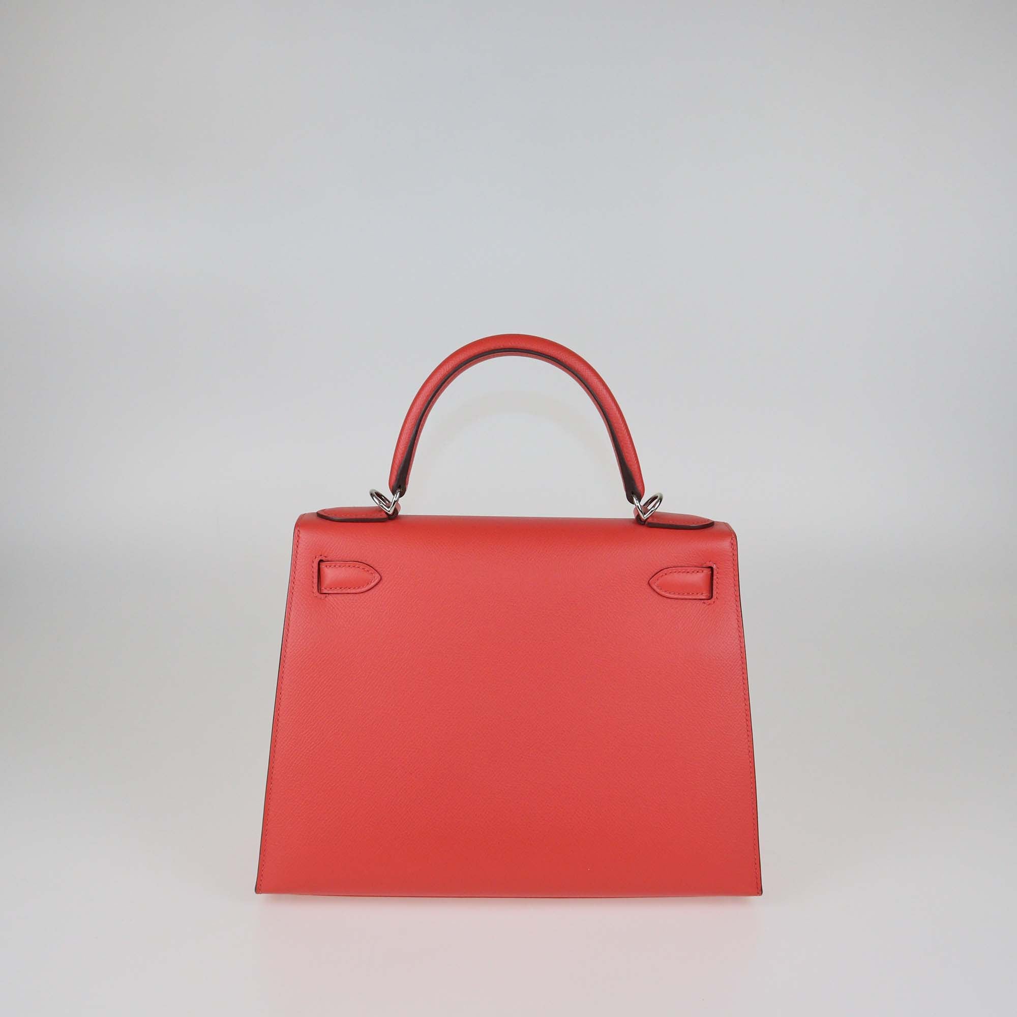 Hermes Rose Jaipur Epsom Leather Palladium hardware Kelly Sellier 28 Bag
