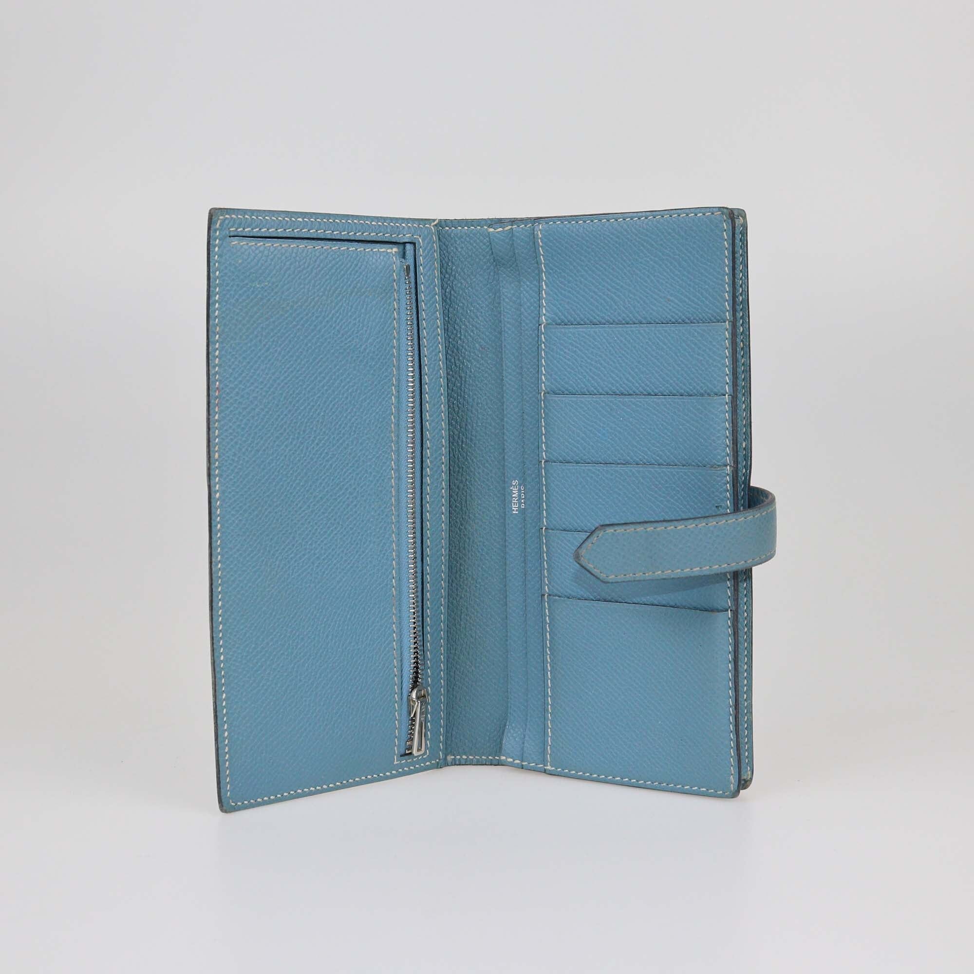Hermes Blue Jean Epsom Bearn Wallet Womens Hermes