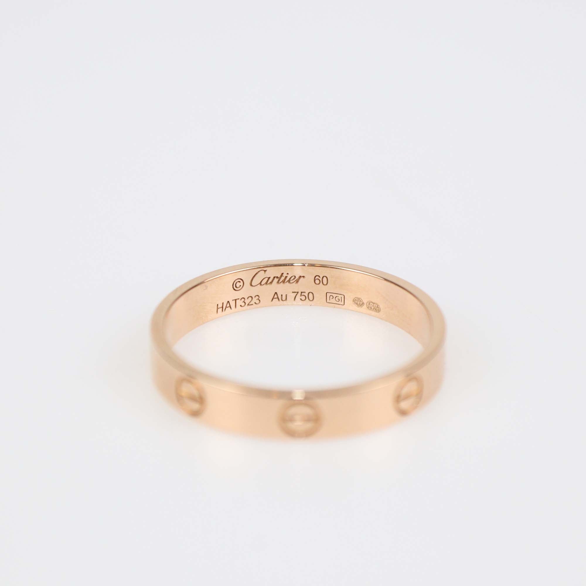 Cartier 18K Rose Gold Love Small Band Ring Size 60