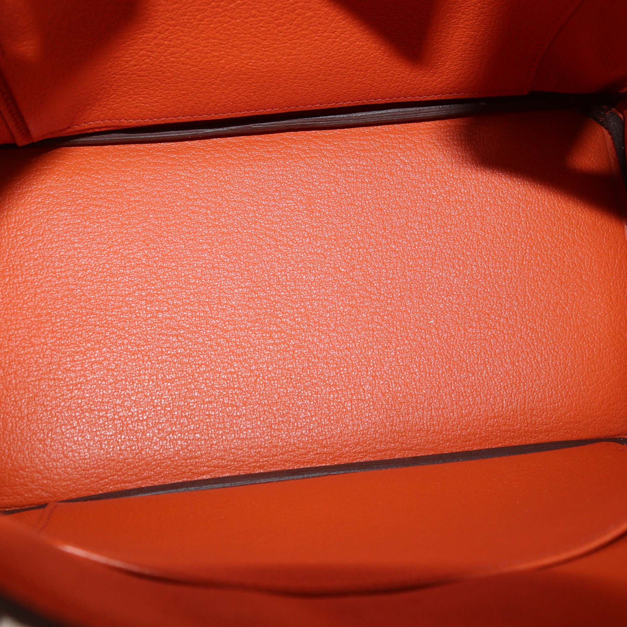 Hermes Terre Battue Togo Leather Palladium Hardware Birkin 25 Bag