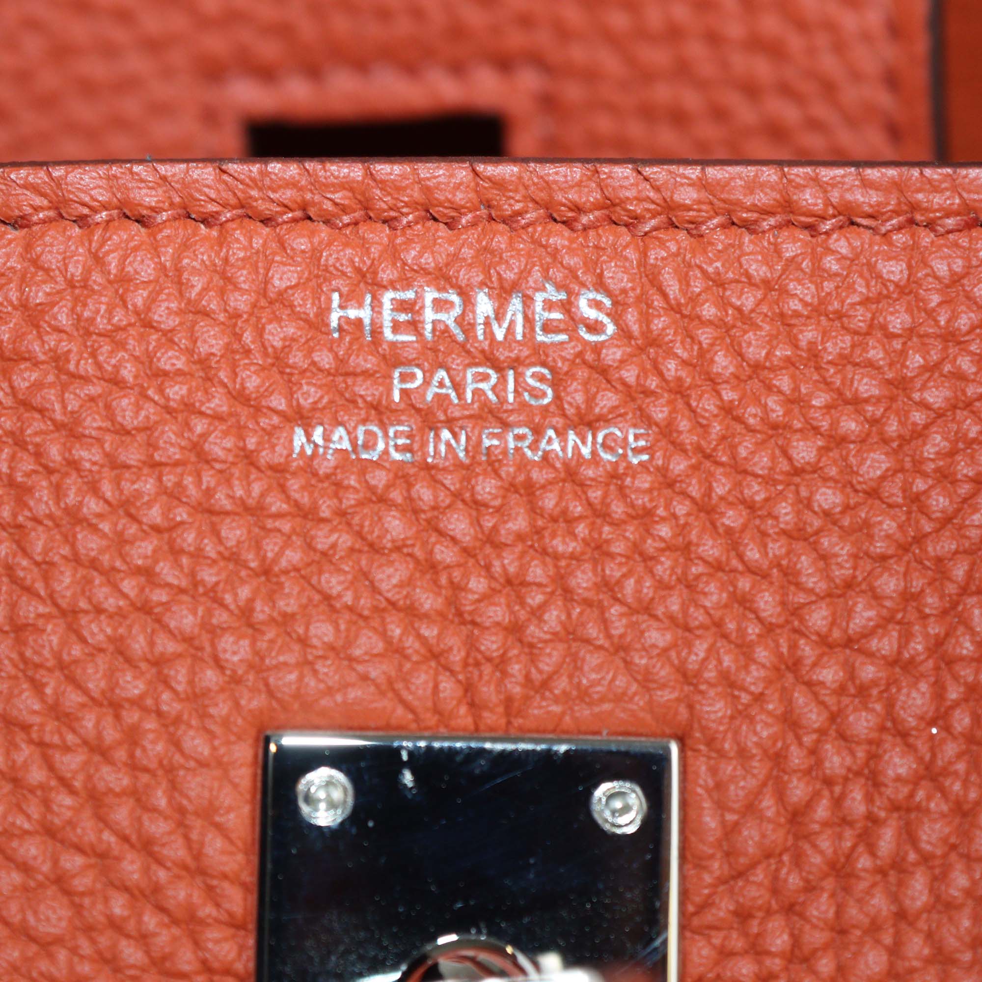 Hermes Terre Battue Togo Leather Palladium Hardware Birkin 25 Bag