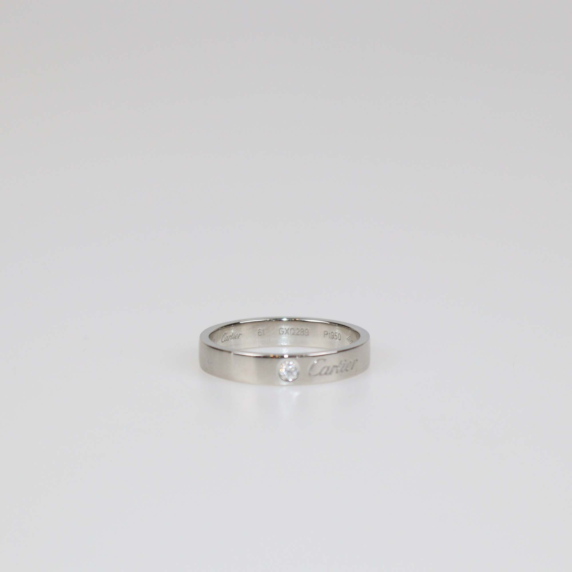 Cartier Platinum Diamond C De Cartier Ring Size 61