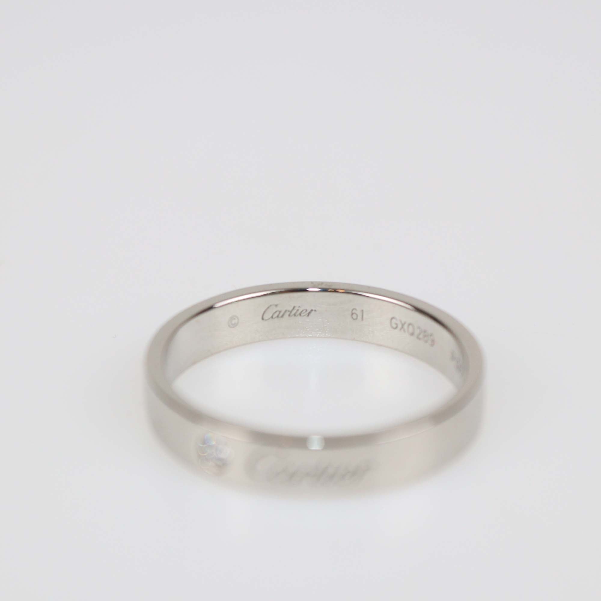 Cartier Platinum Diamond C De Cartier Ring Size 61