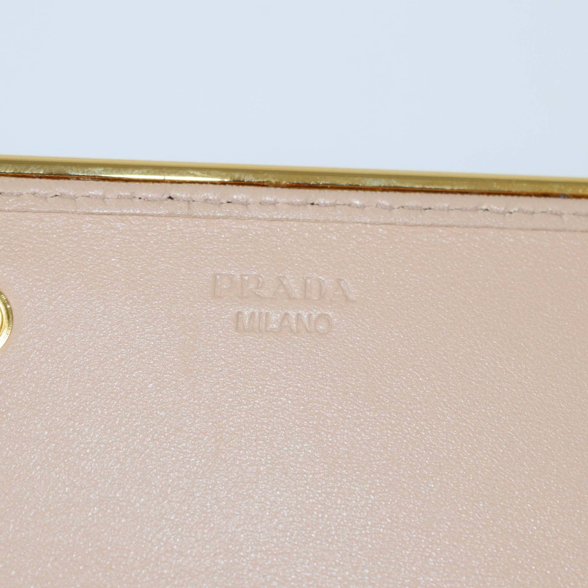 Prada Black Spazzolato Metal Continental Flap Wallet Womens Prada