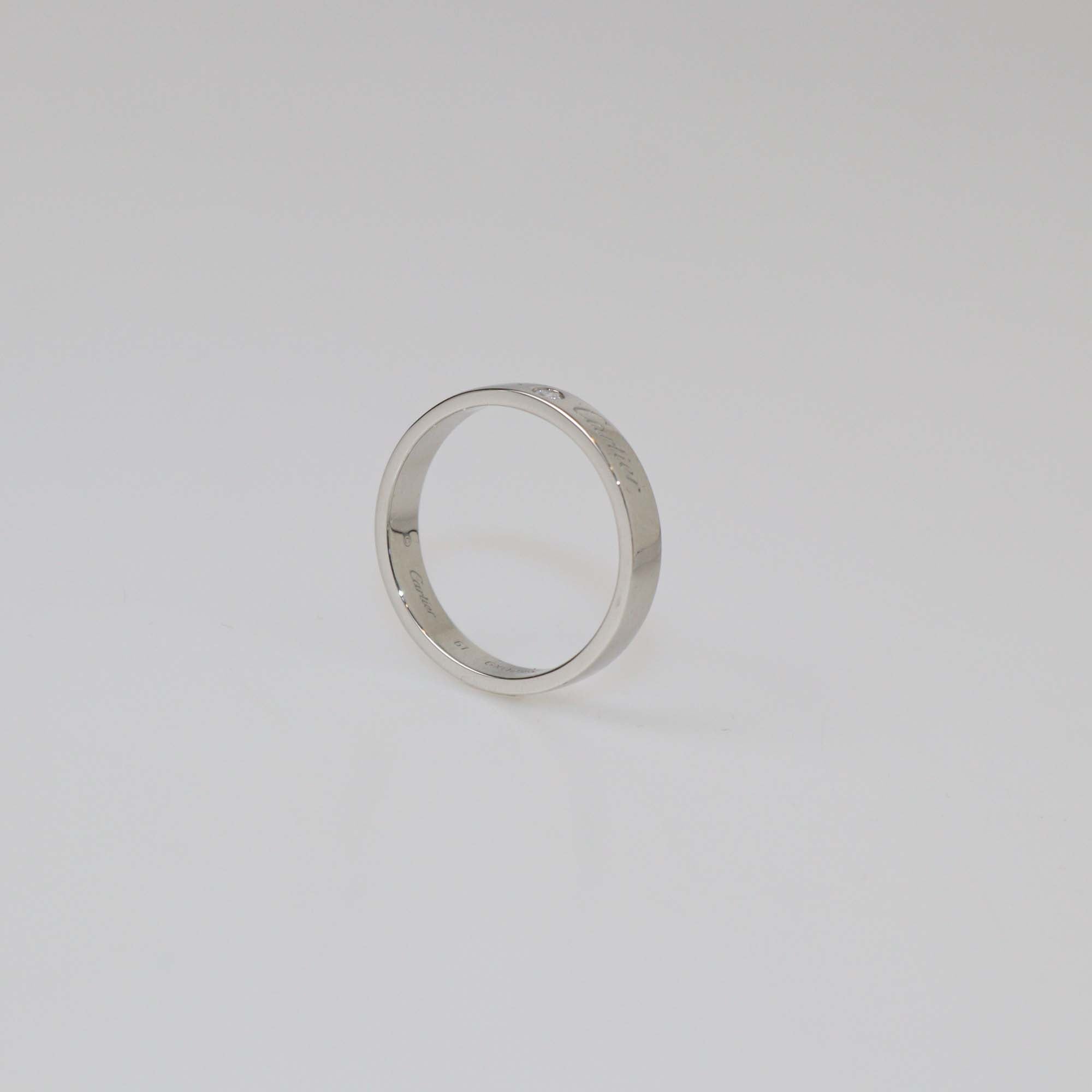 Cartier Platinum Diamond C De Cartier Ring Size 61