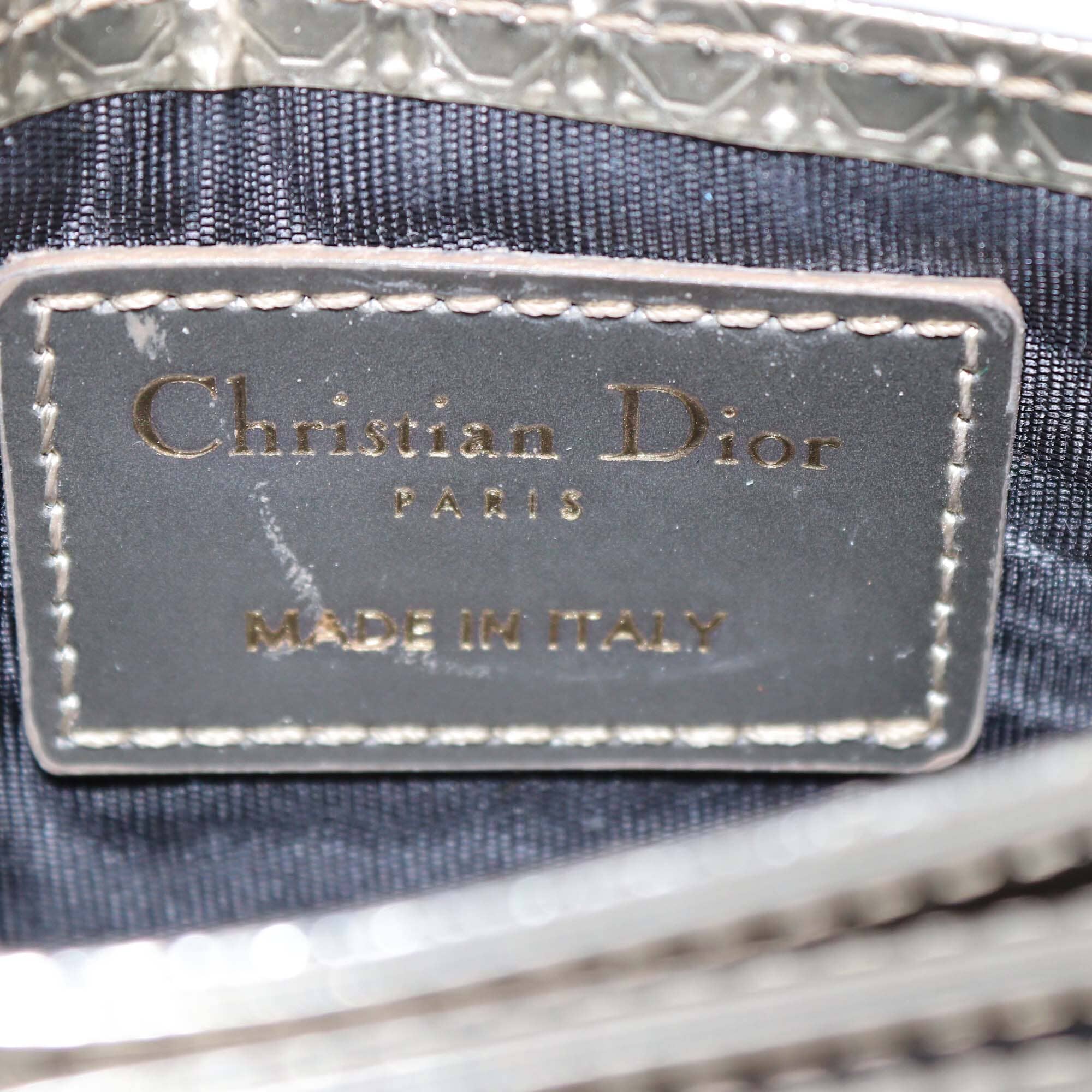 Christian Dior Gold Cannage Patent Gusset Card Holder Womens Christian Dior