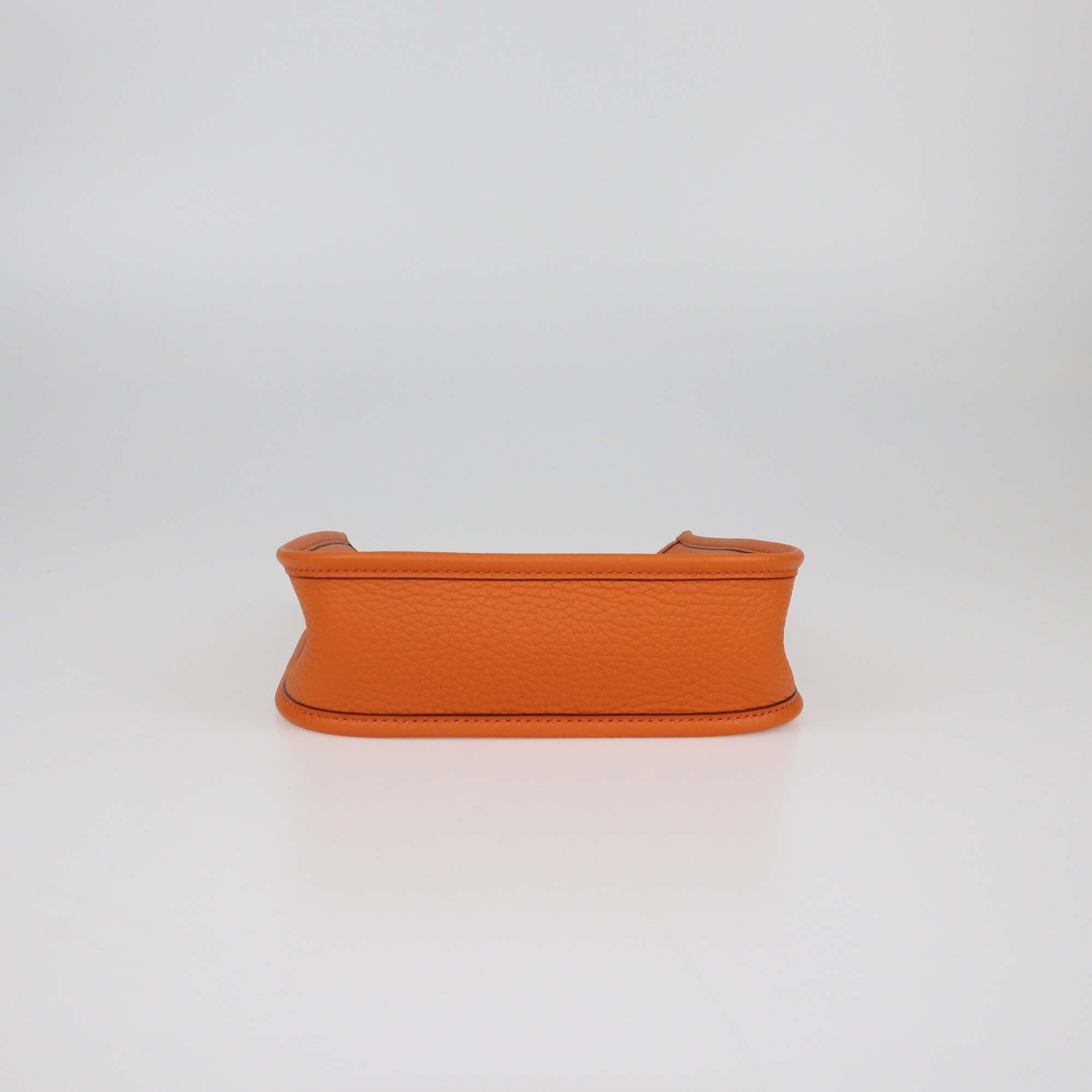 Hermes Orange Clemence Evelyne TPM Bag Womens Hermes