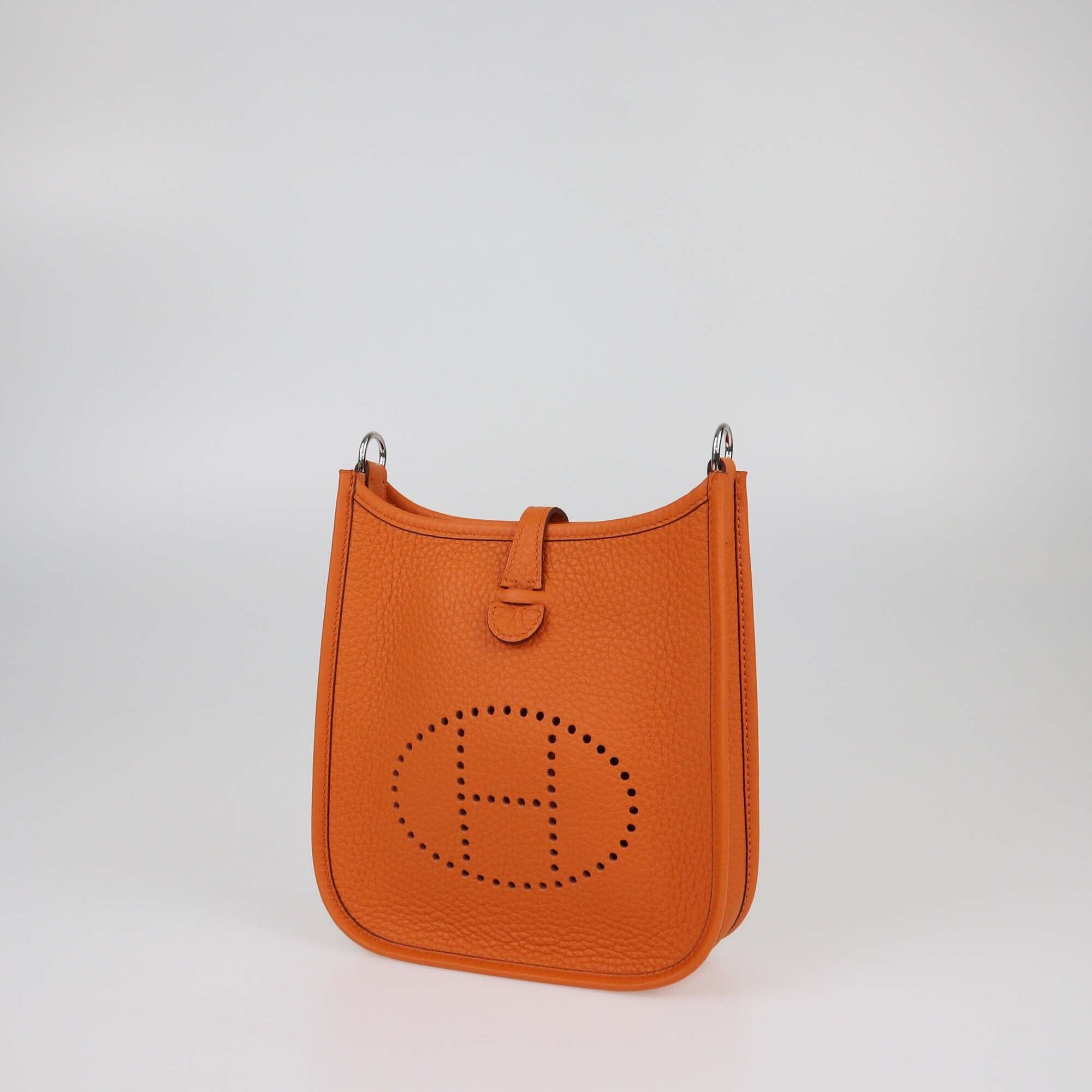 Hermes Orange Clemence Evelyne TPM Bag Womens Hermes