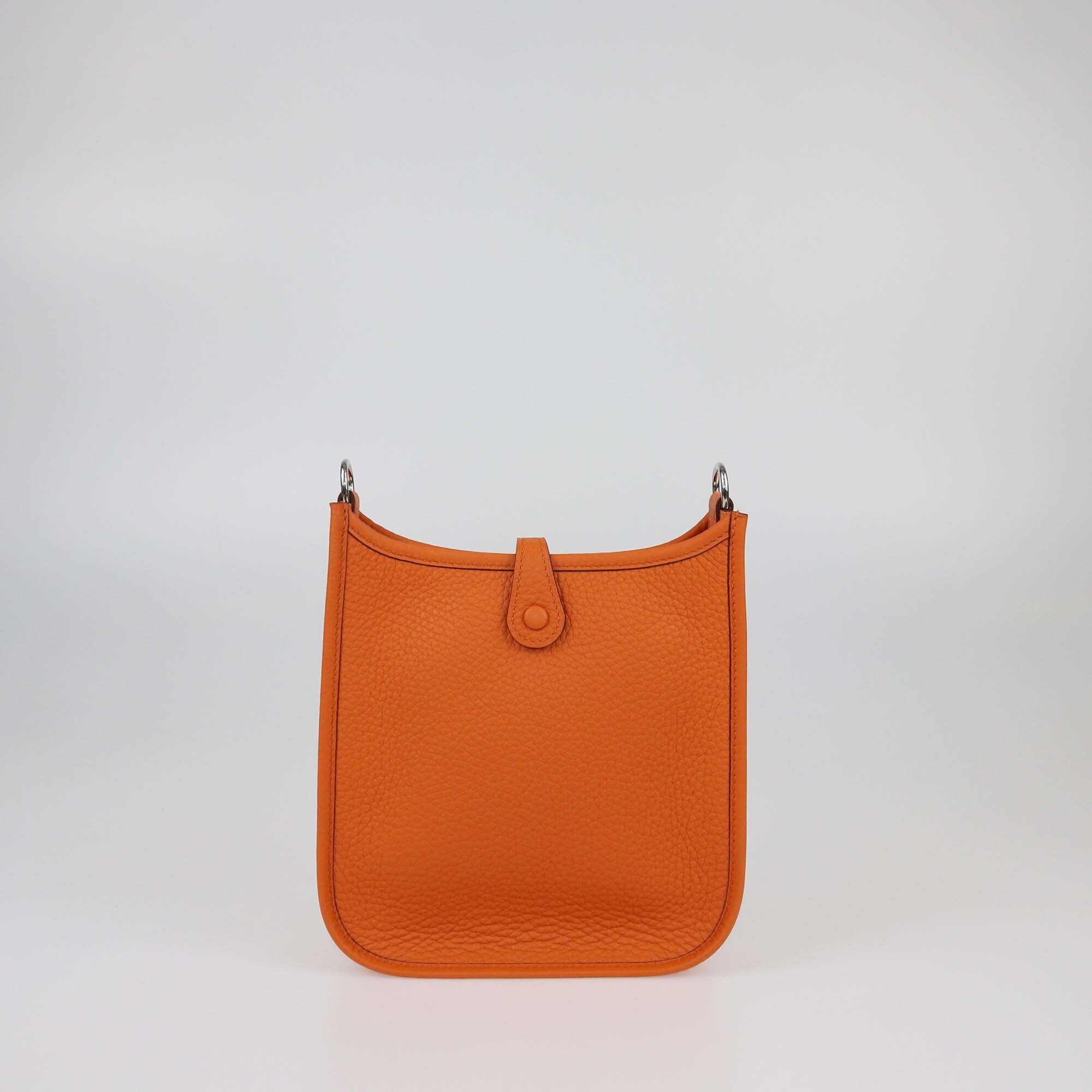 Hermes Orange Clemence Evelyne TPM Bag Womens Hermes