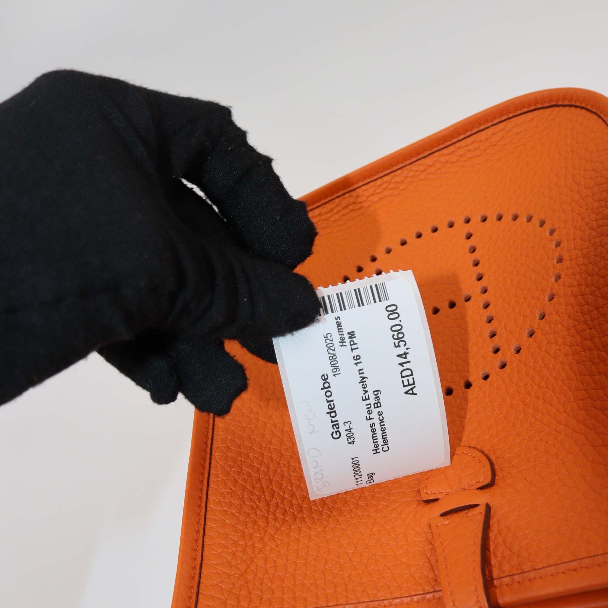Hermes Orange Clemence Evelyne TPM Bag Womens Hermes