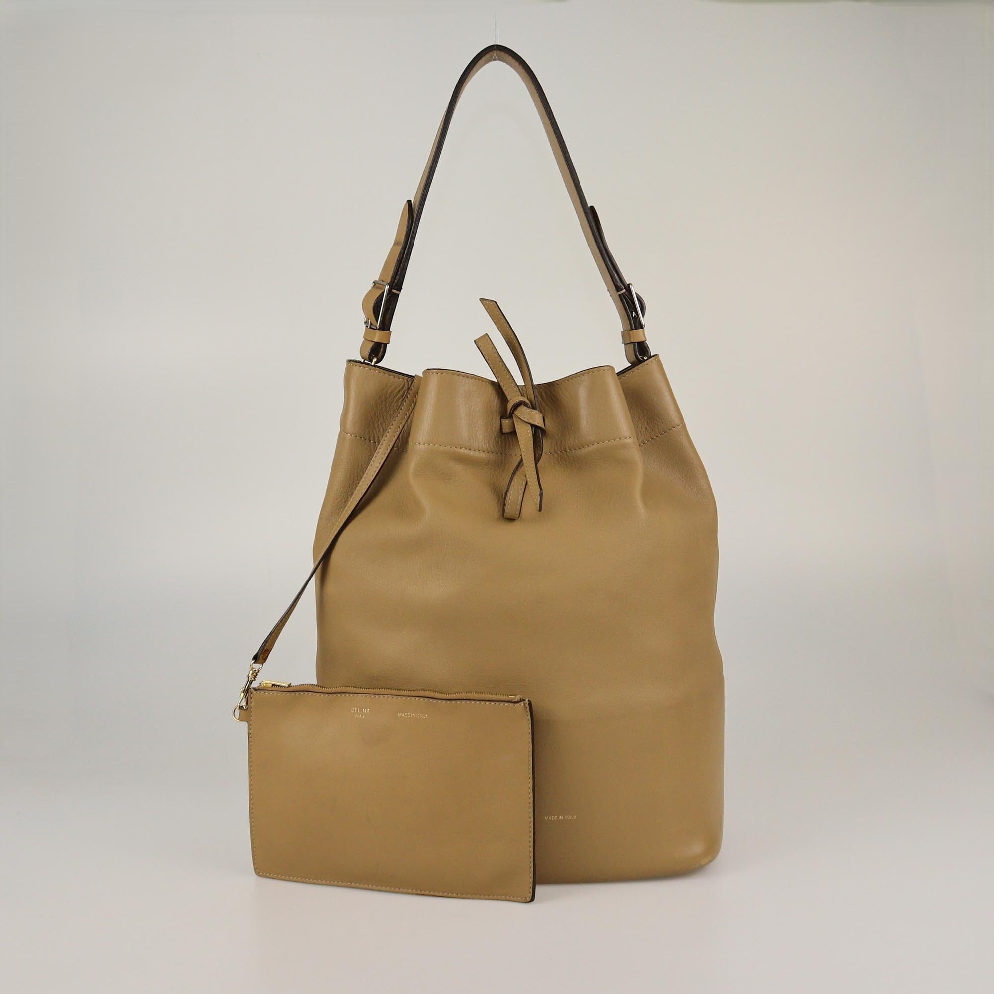 Celine Tan Seau Drawstring Bag Womens Celine