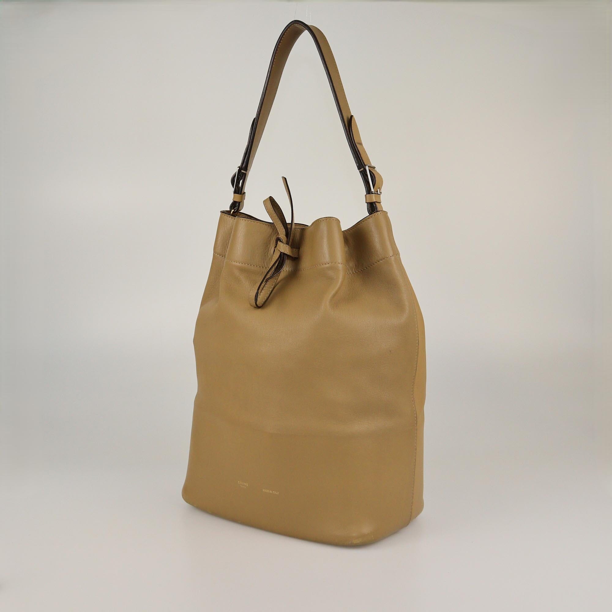 Celine Tan Seau Drawstring Bag Womens Celine