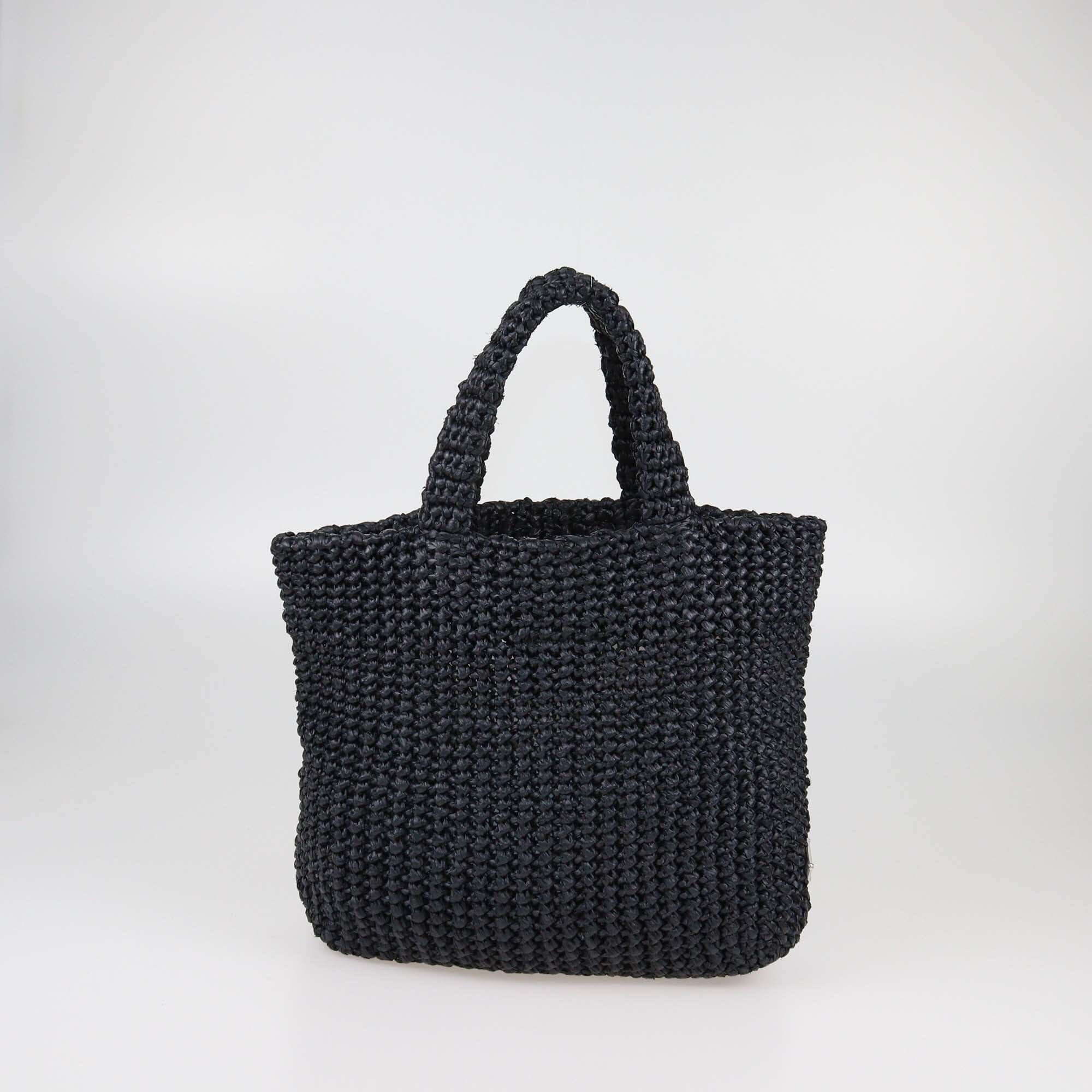 Prada Small Raffia Logo Tote Womens Prada