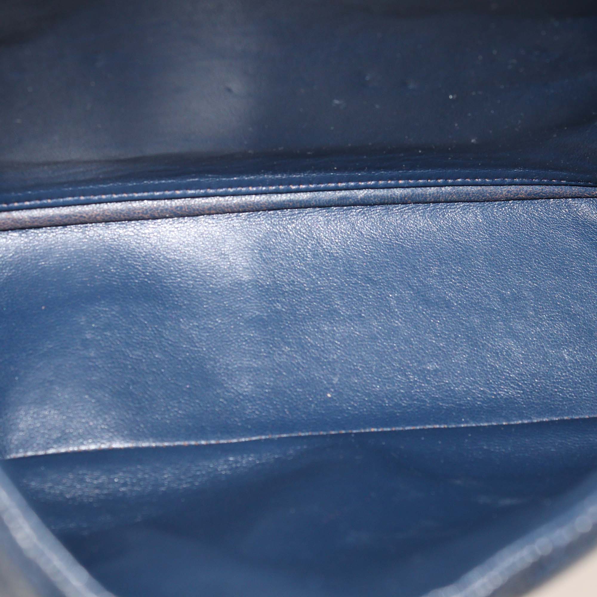 Chanel Navy Blue Quilted Caviar Leather Jumbo Classic Single Flap Bag