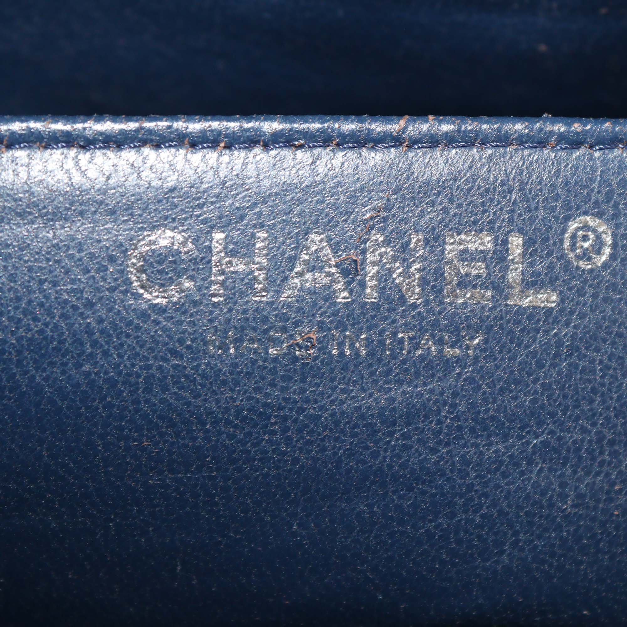 Chanel Navy Blue Quilted Caviar Leather Jumbo Classic Single Flap Bag