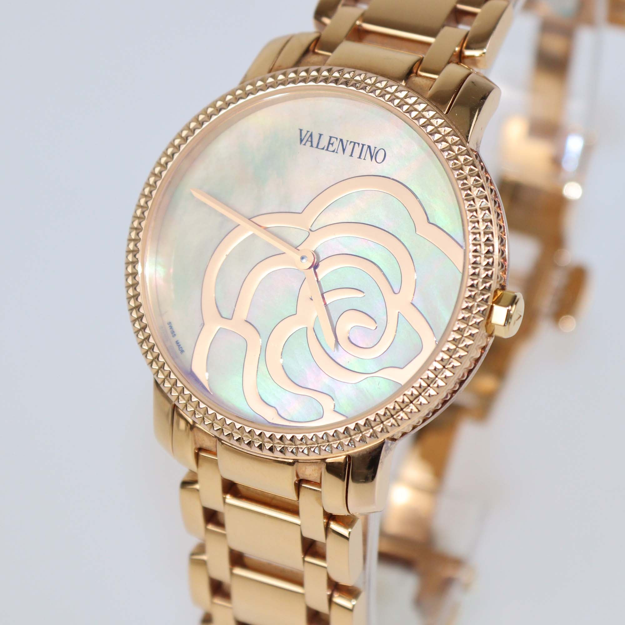 Valentino Mother Of Pearl Dial Rose Gold Plated Stainless Steel V56 Watch 36 mm