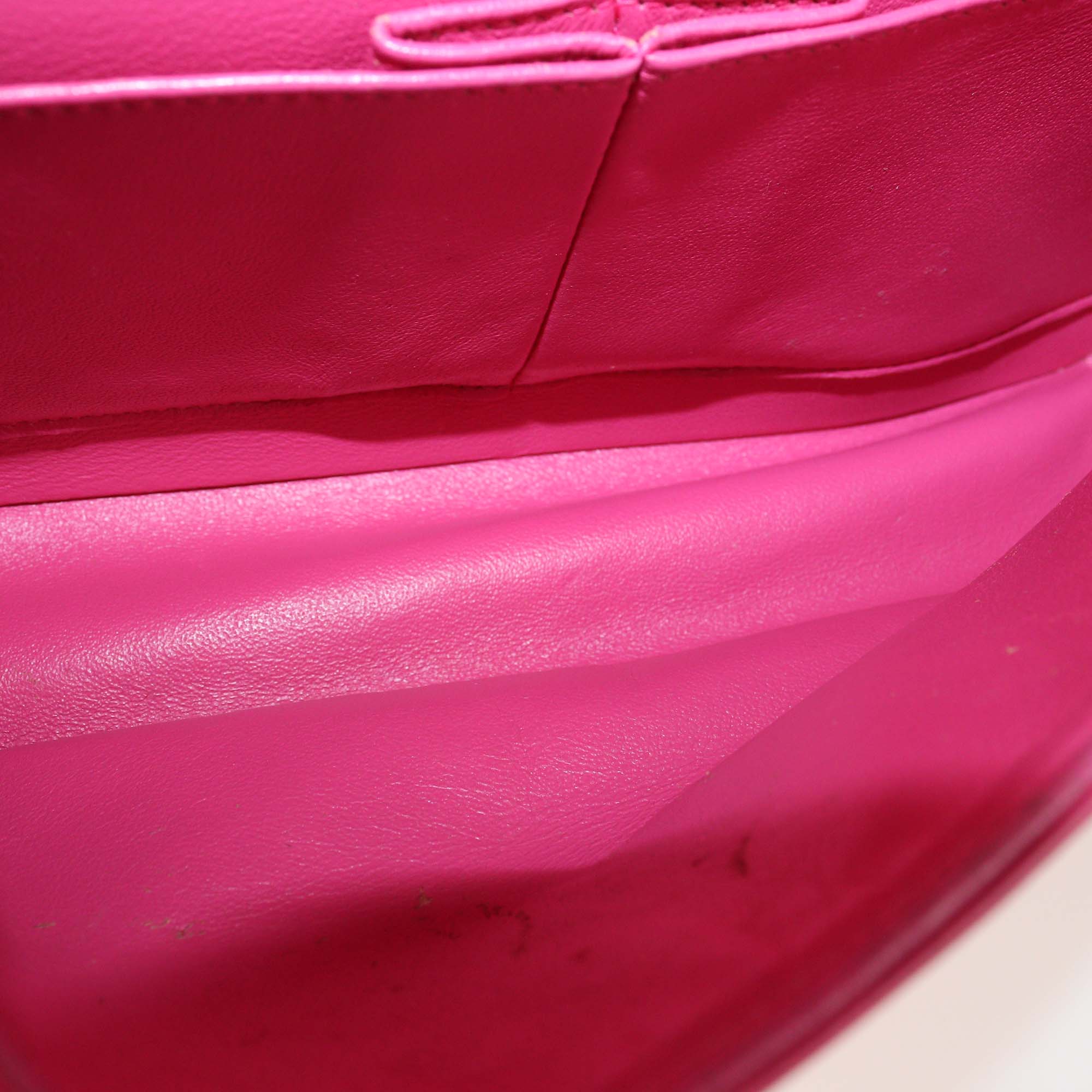 Chanel Pink Lambskin Leather Quilted Medium Classic Double Flap Bag