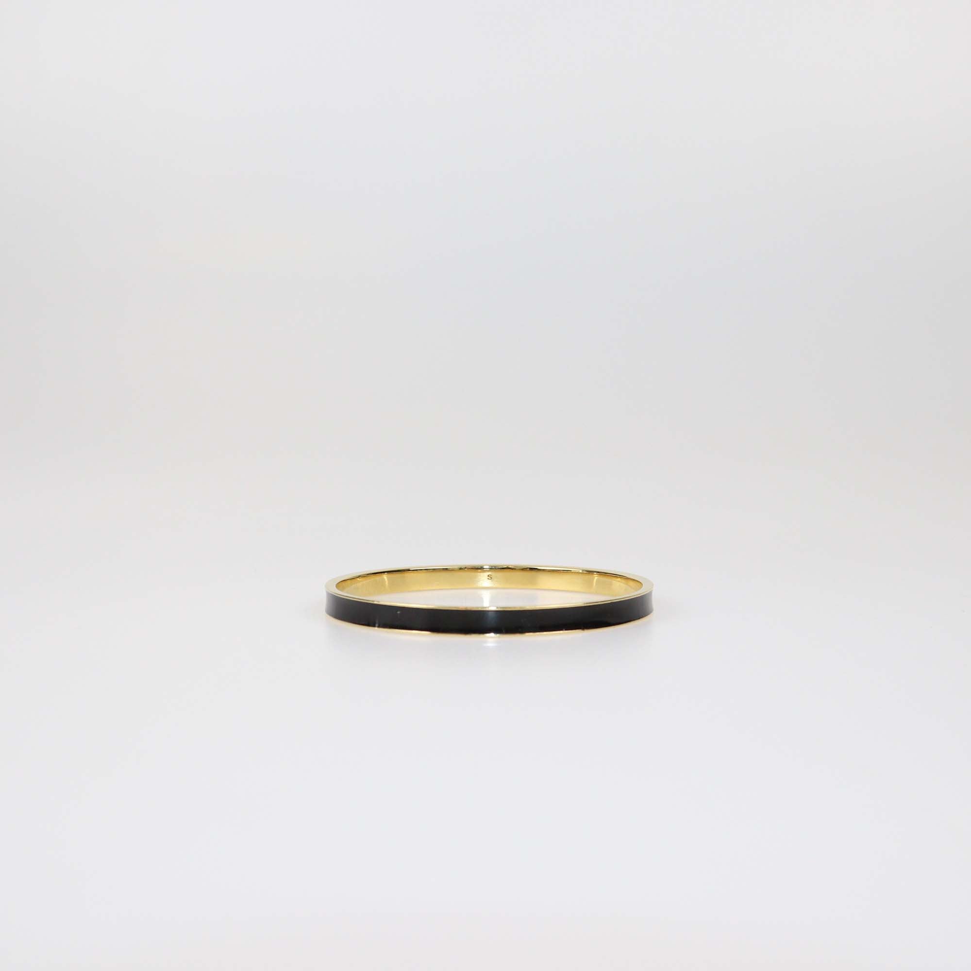 Christian Dior Black/Gold Tone Metal Lacquer Bangle