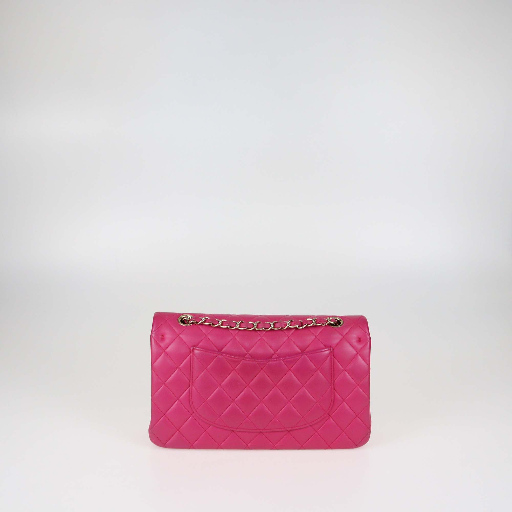 Chanel Pink Lambskin Leather Quilted Medium Classic Double Flap Bag