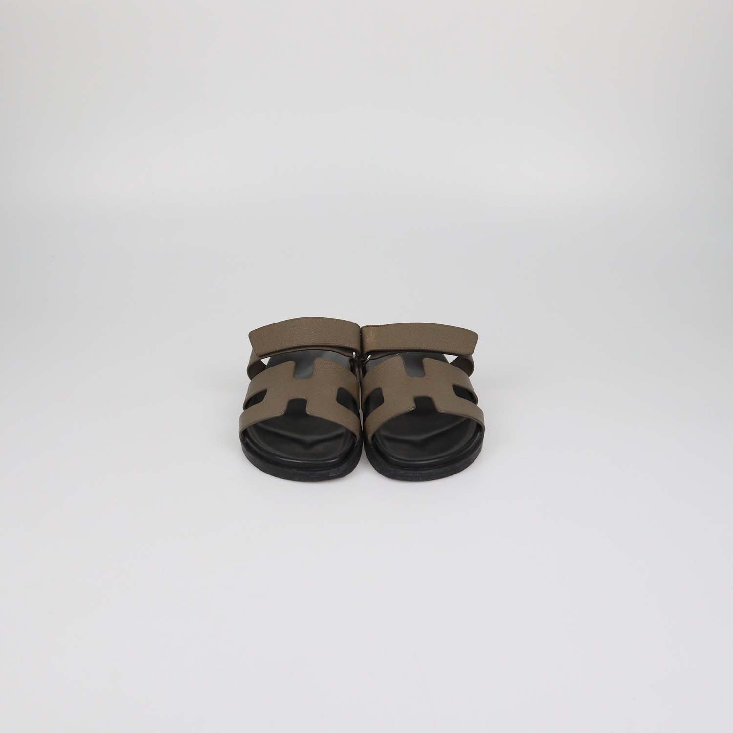 Hermes Etoupe Epsom Chypre Sandals