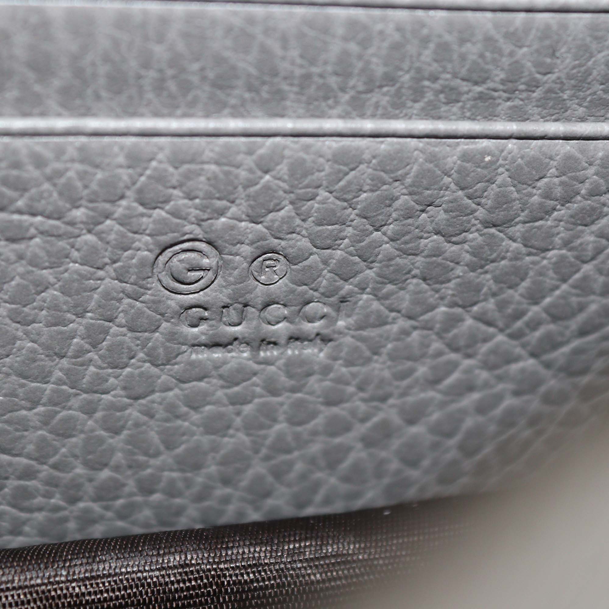 Gucci Grey Leather Interlocking G Dollar Wallet on Chain